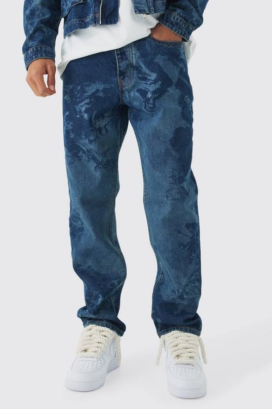 Slim Fit Renaissance Laser Print Denim Jeans by BOOHOOMAN
