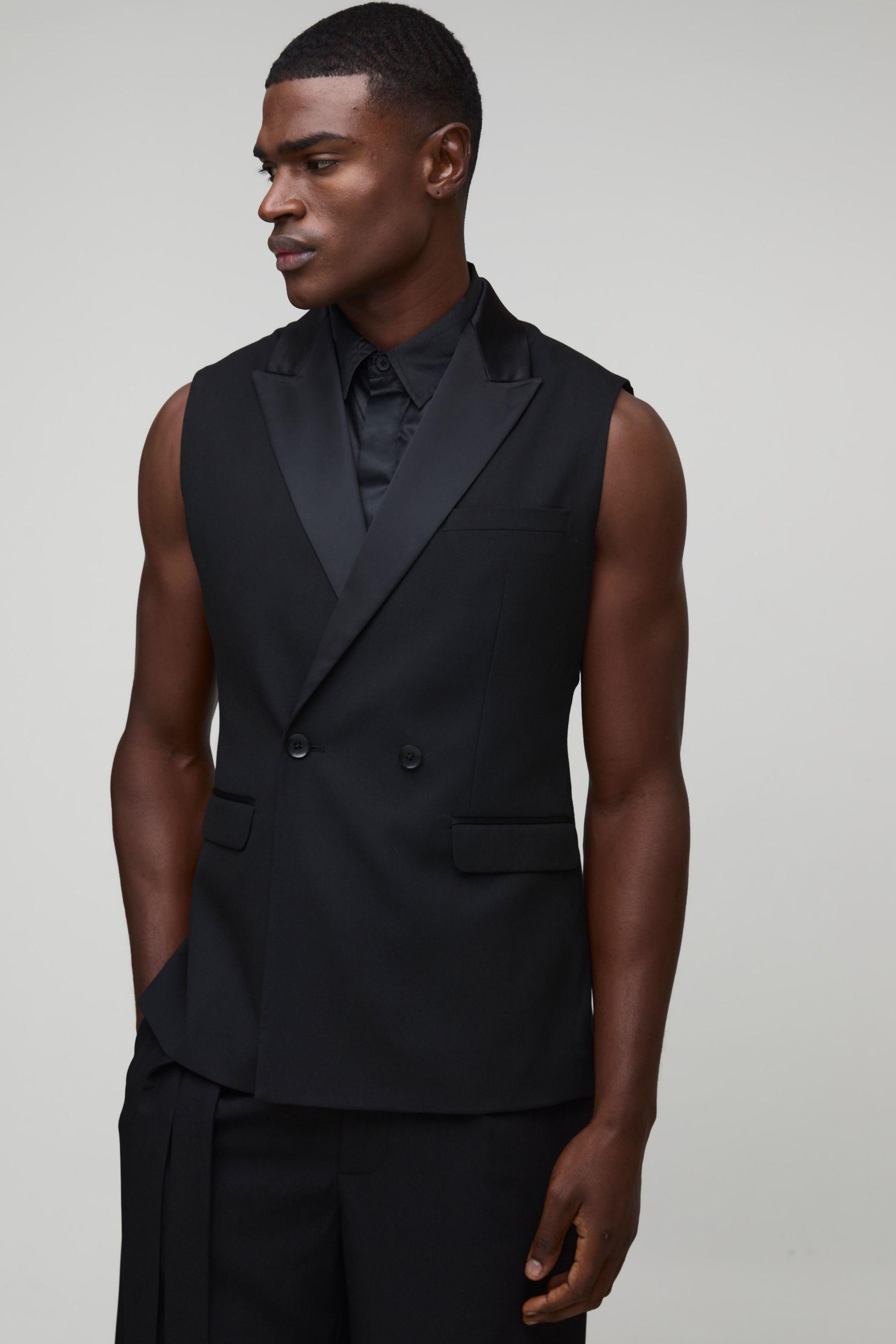 Slim Fit Sleeveless Suit Jacket by BOOHOOMAN