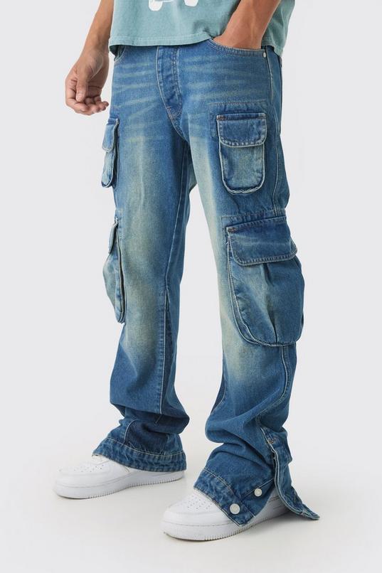 Slim Flared Cargo Gusset Jeans by BOOHOOMAN