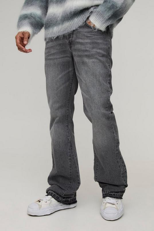 Slim Flared Stacked Tonal Gusset Jeans by BOOHOOMAN