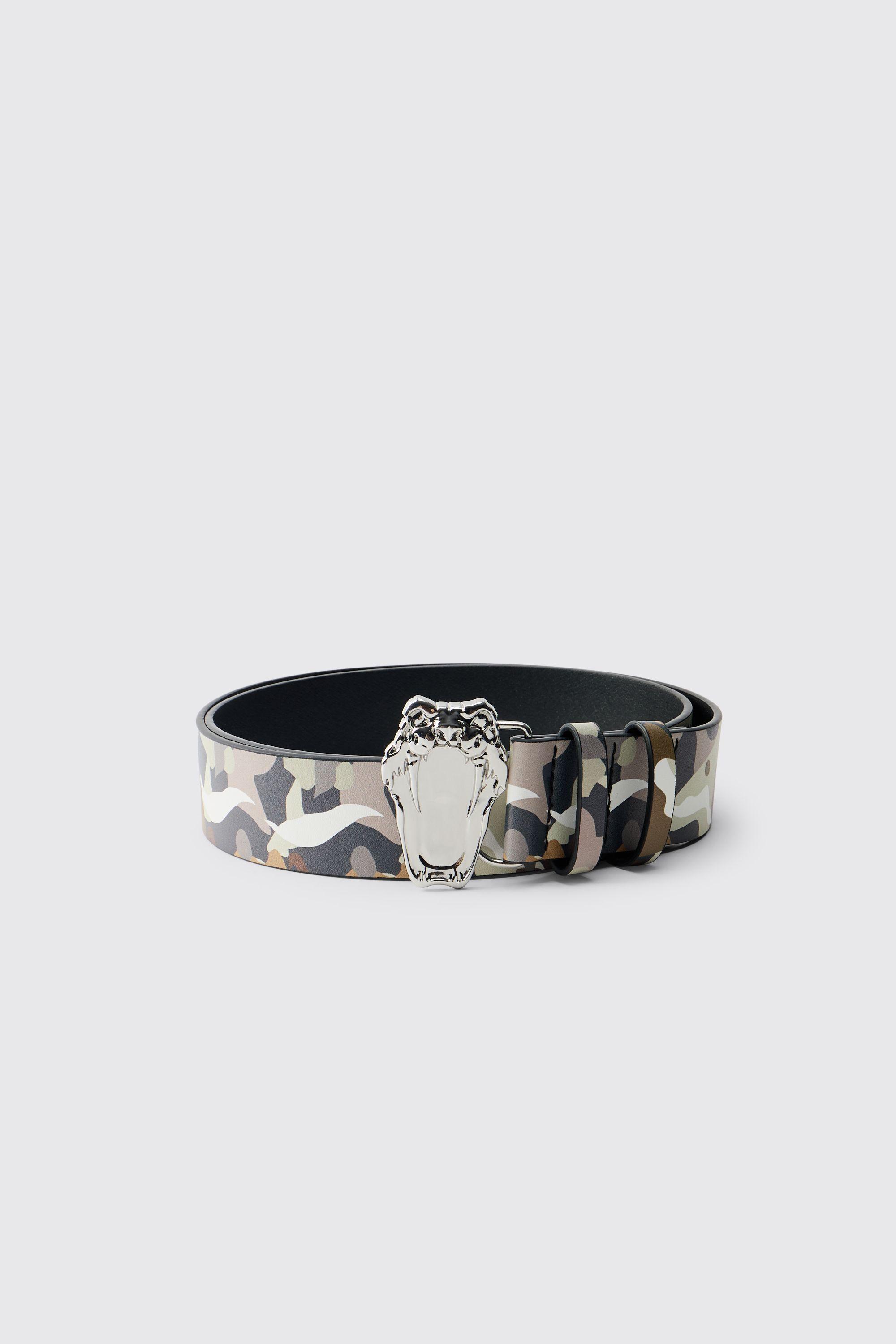 Snake Buckle Camo Belt by BOOHOOMAN