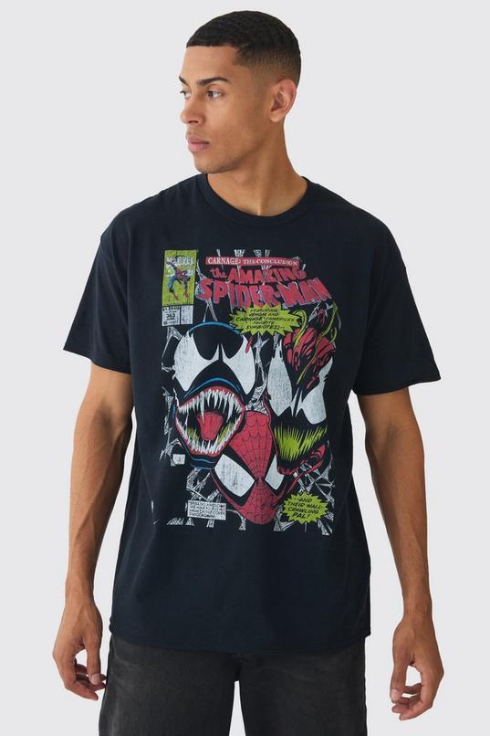 Spiderman Venom Marvel Comic License Print T-Shirt by BOOHOOMAN