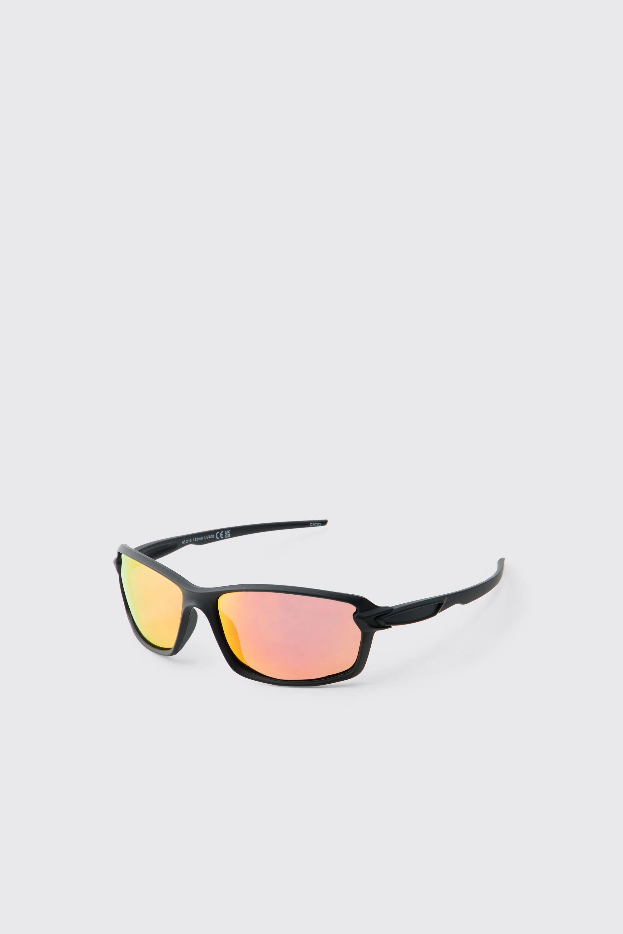 Sports Plastic Tinted Sunglasses by BOOHOOMAN