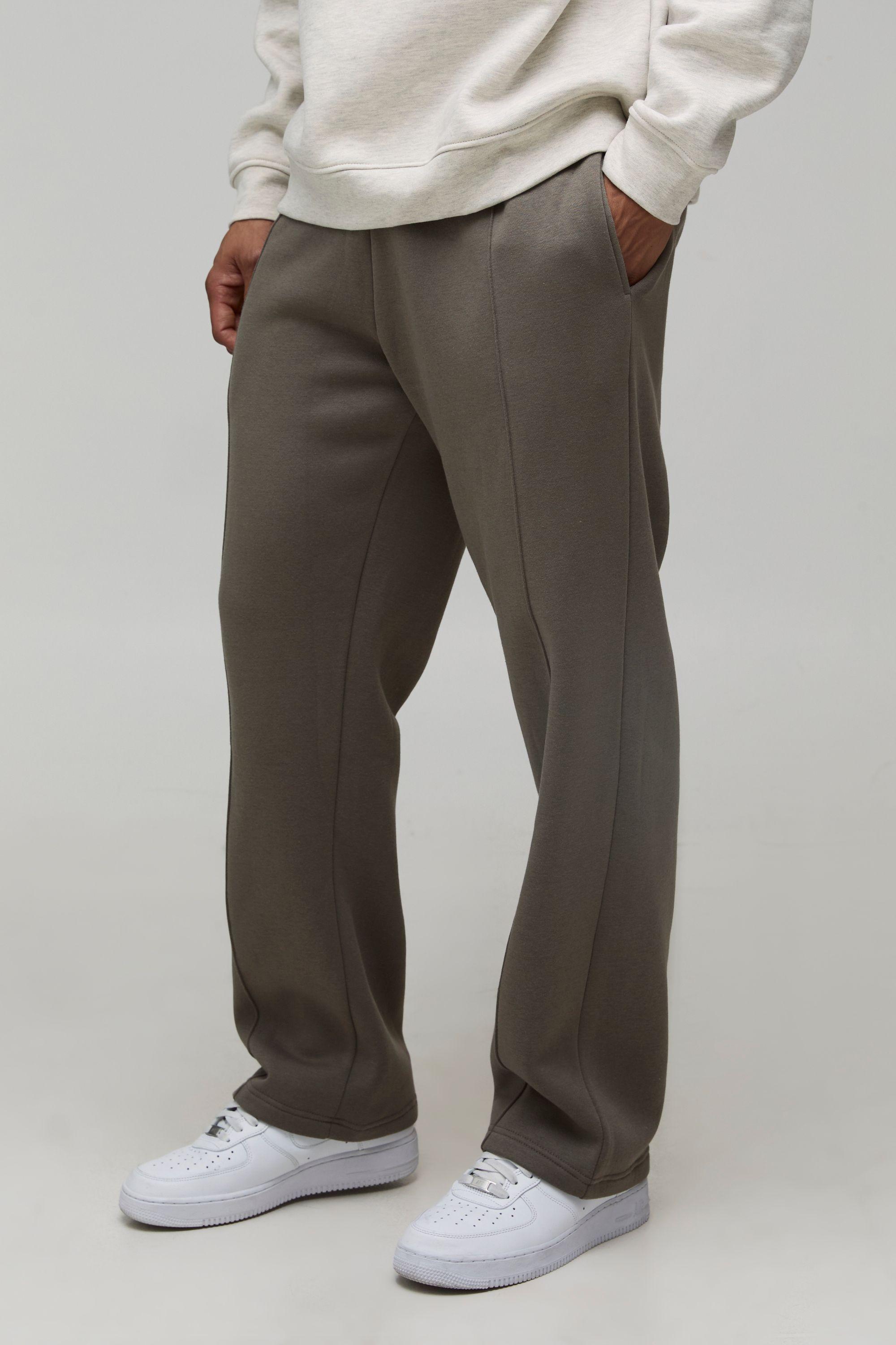 Straight Fit Pintuck Washed Jogger by BOOHOOMAN