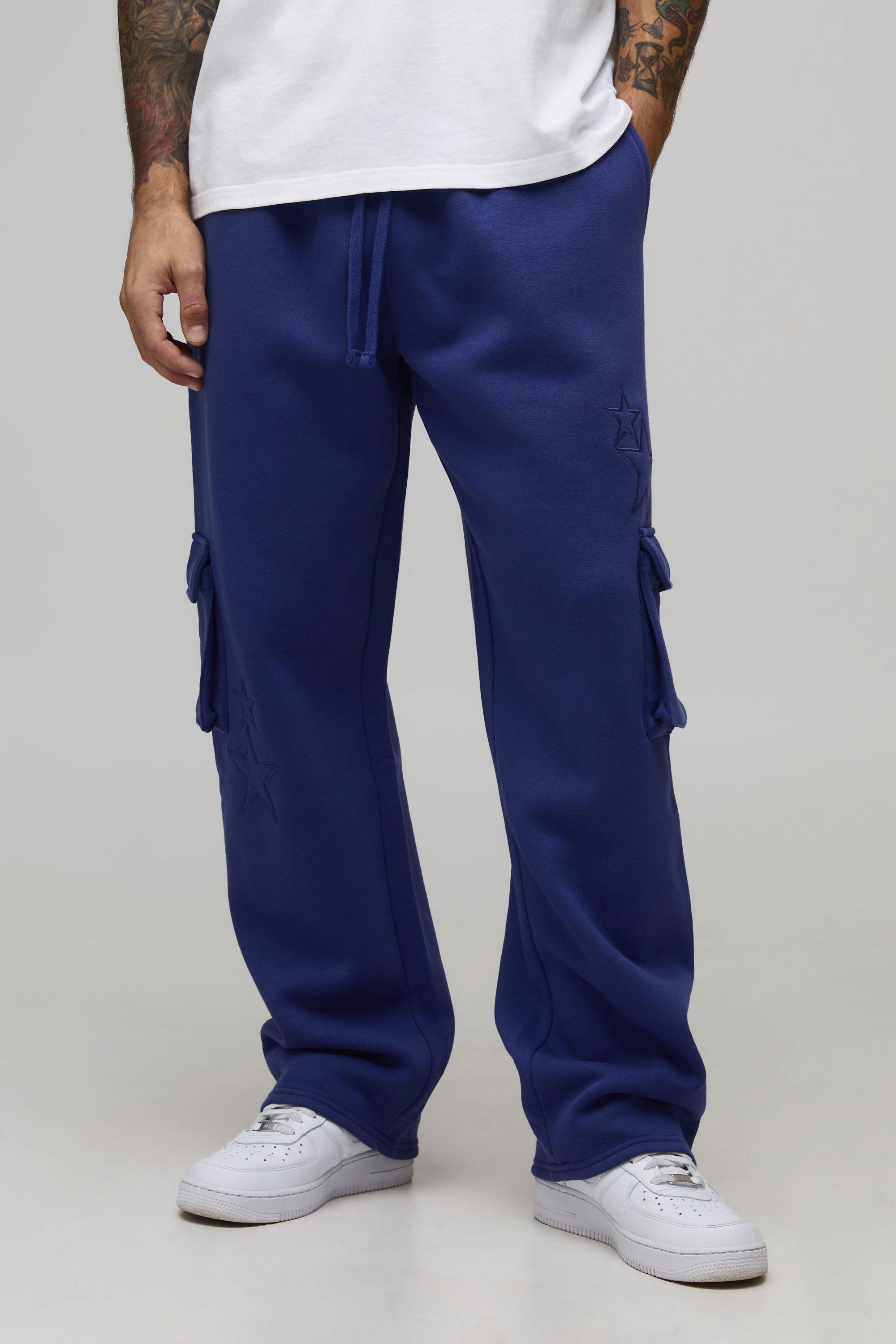 Straight Fit Star Applique Joggers by BOOHOOMAN