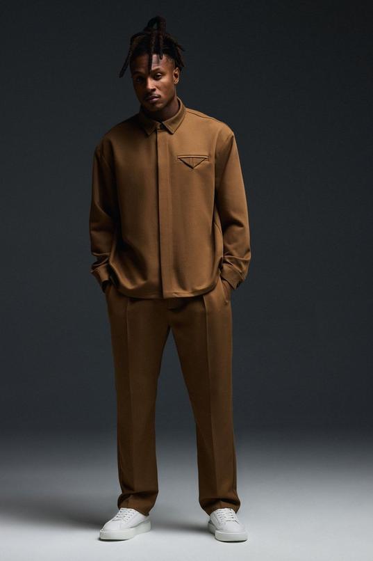 Straight Leg Twill Smart Trouser by BOOHOOMAN