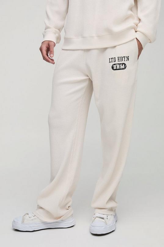 Straight Leg Waffle Jogger by BOOHOOMAN