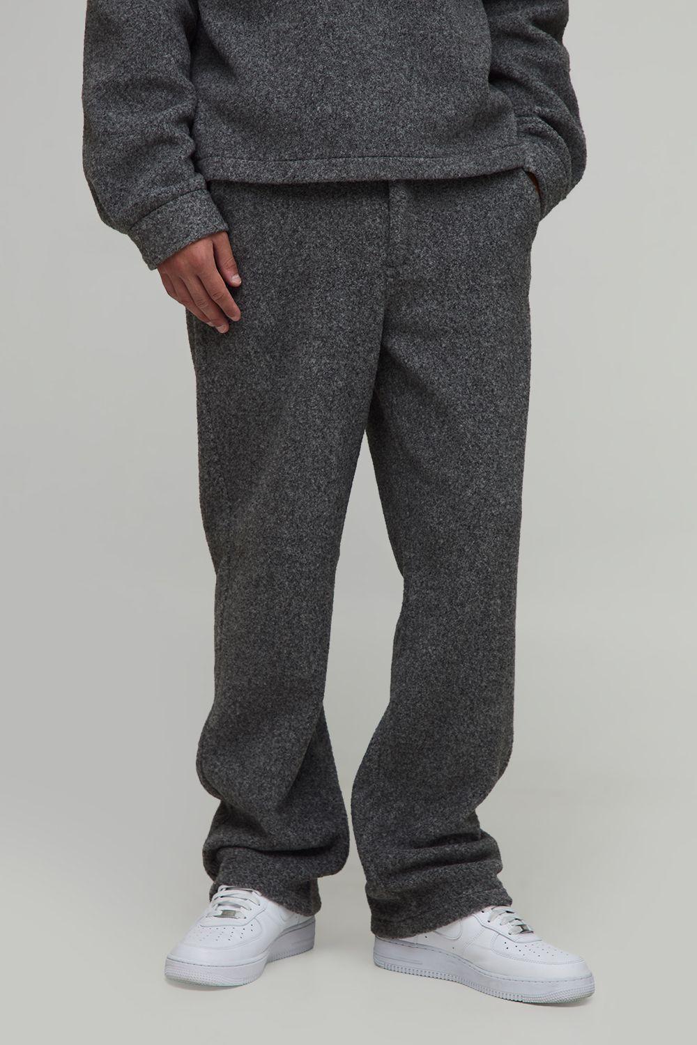 Straight Let Wool Look Half Fixed Waist Trouser by BOOHOOMAN Straight Let Wool Look Half Fixed Waist Trouser by BOOHOOMAN