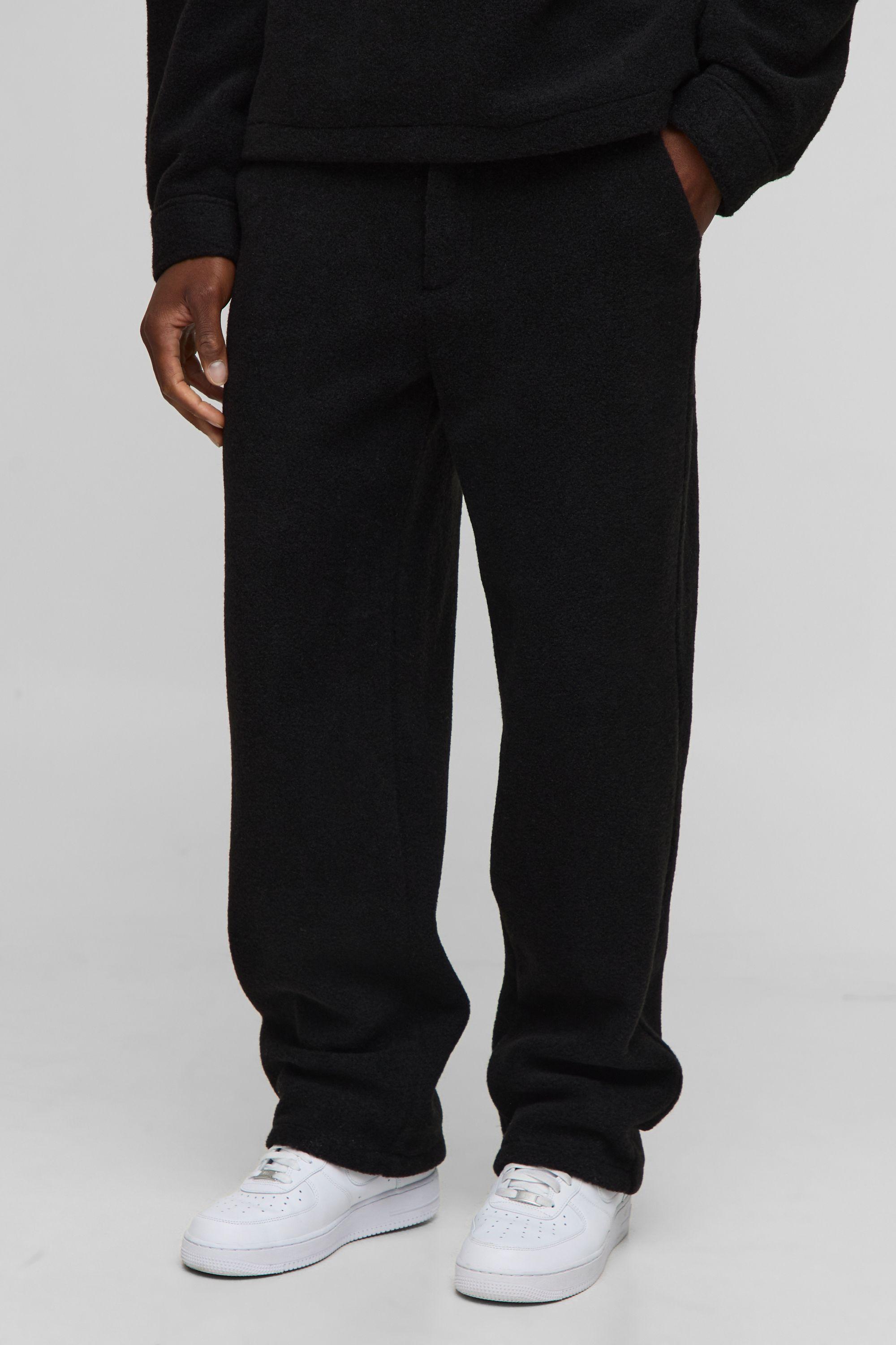 Straight Let Wool Look Half Fixed Waist Trouser by BOOHOOMAN