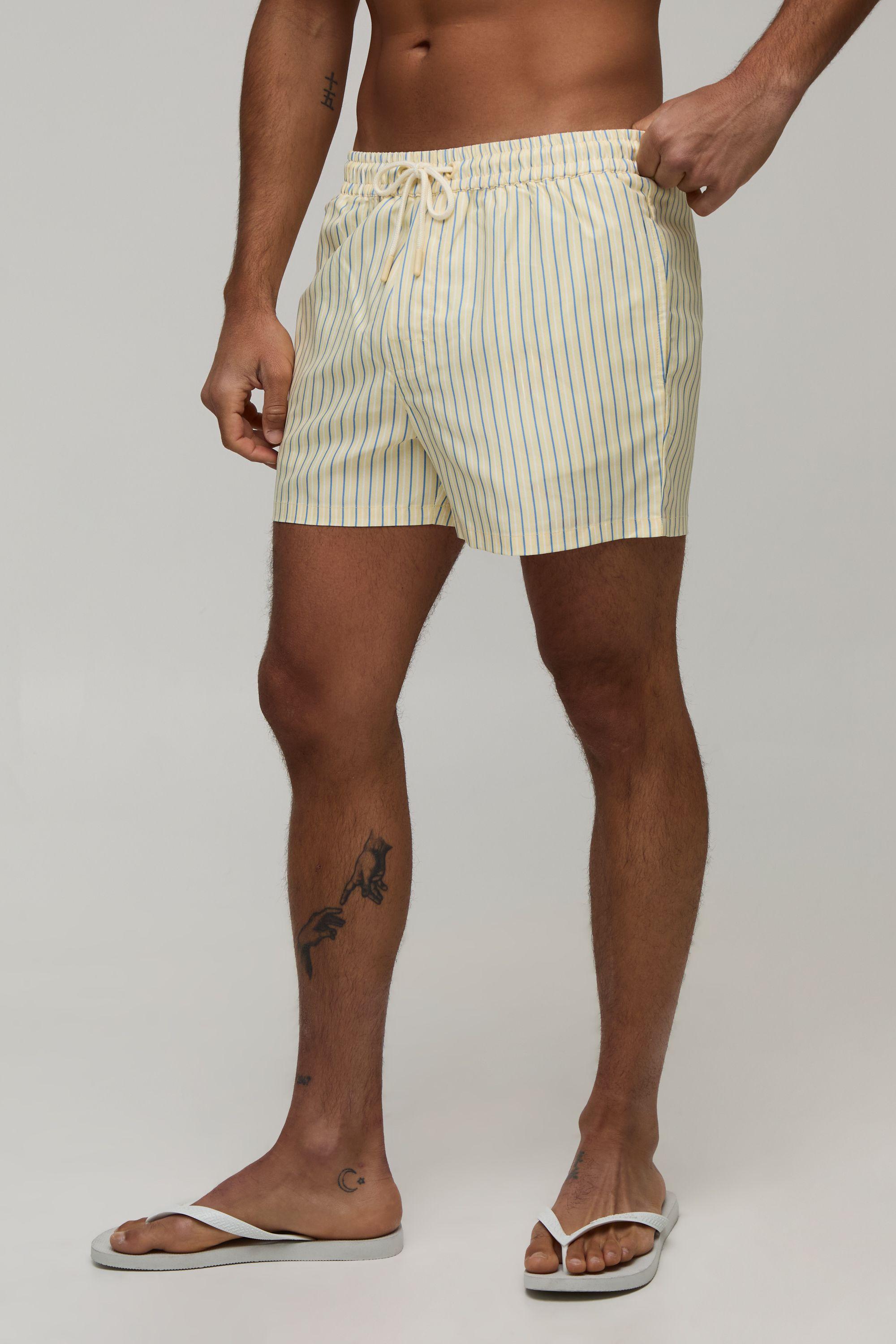 Stripe Short Length Swim Short by BOOHOOMAN