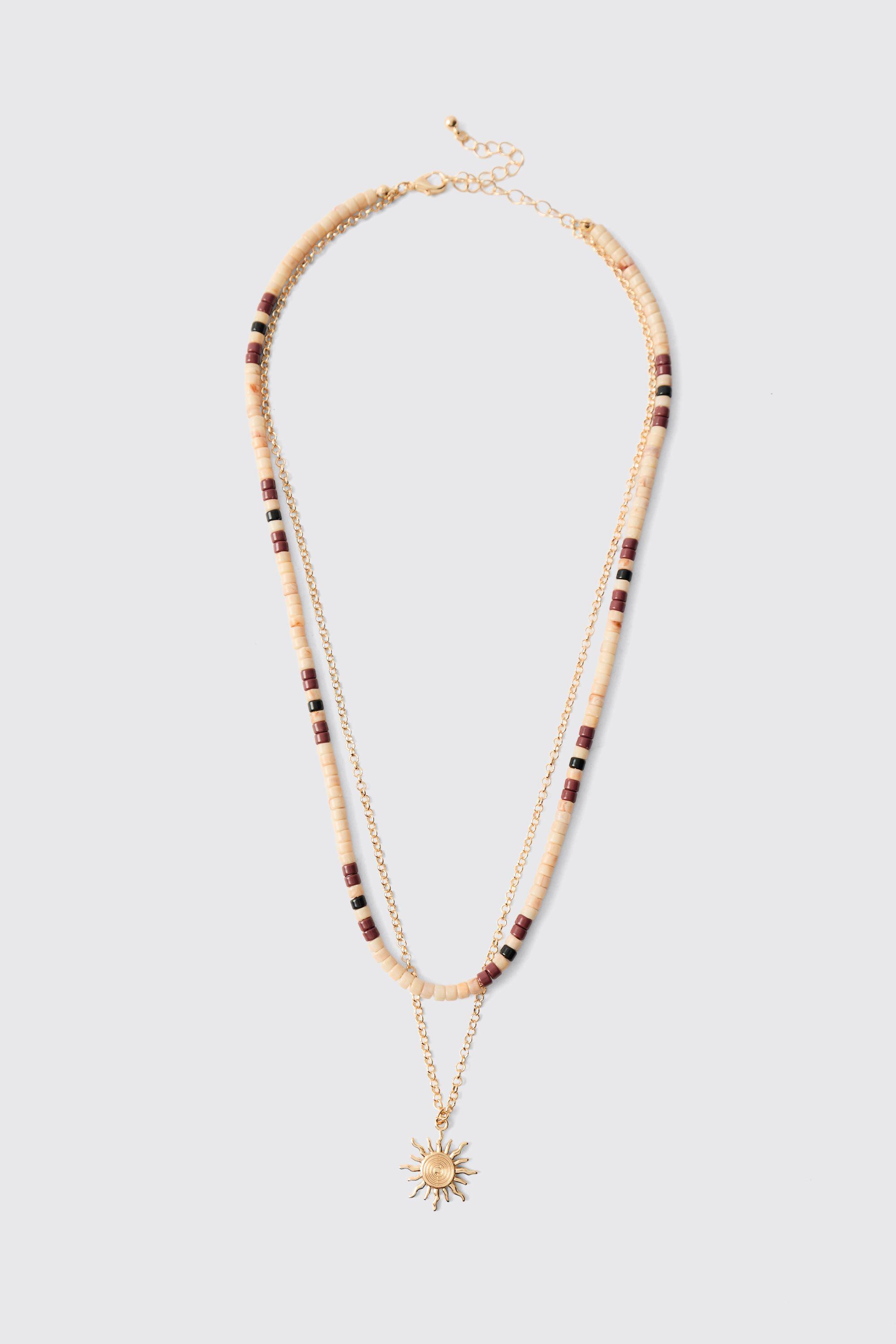 Sun Beaded Necklace by BOOHOOMAN