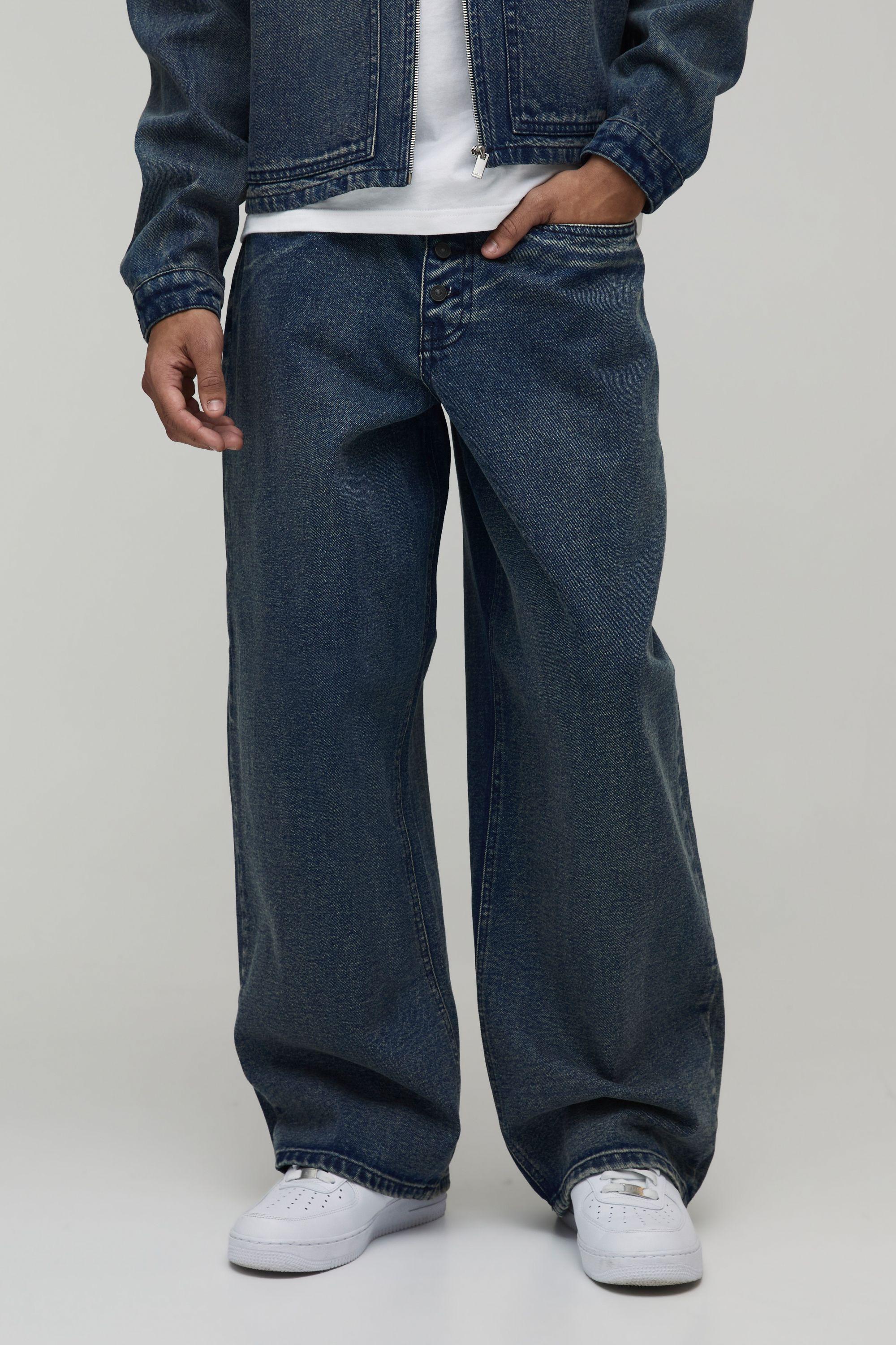 Super Baggy Washed Jeans by BOOHOOMAN