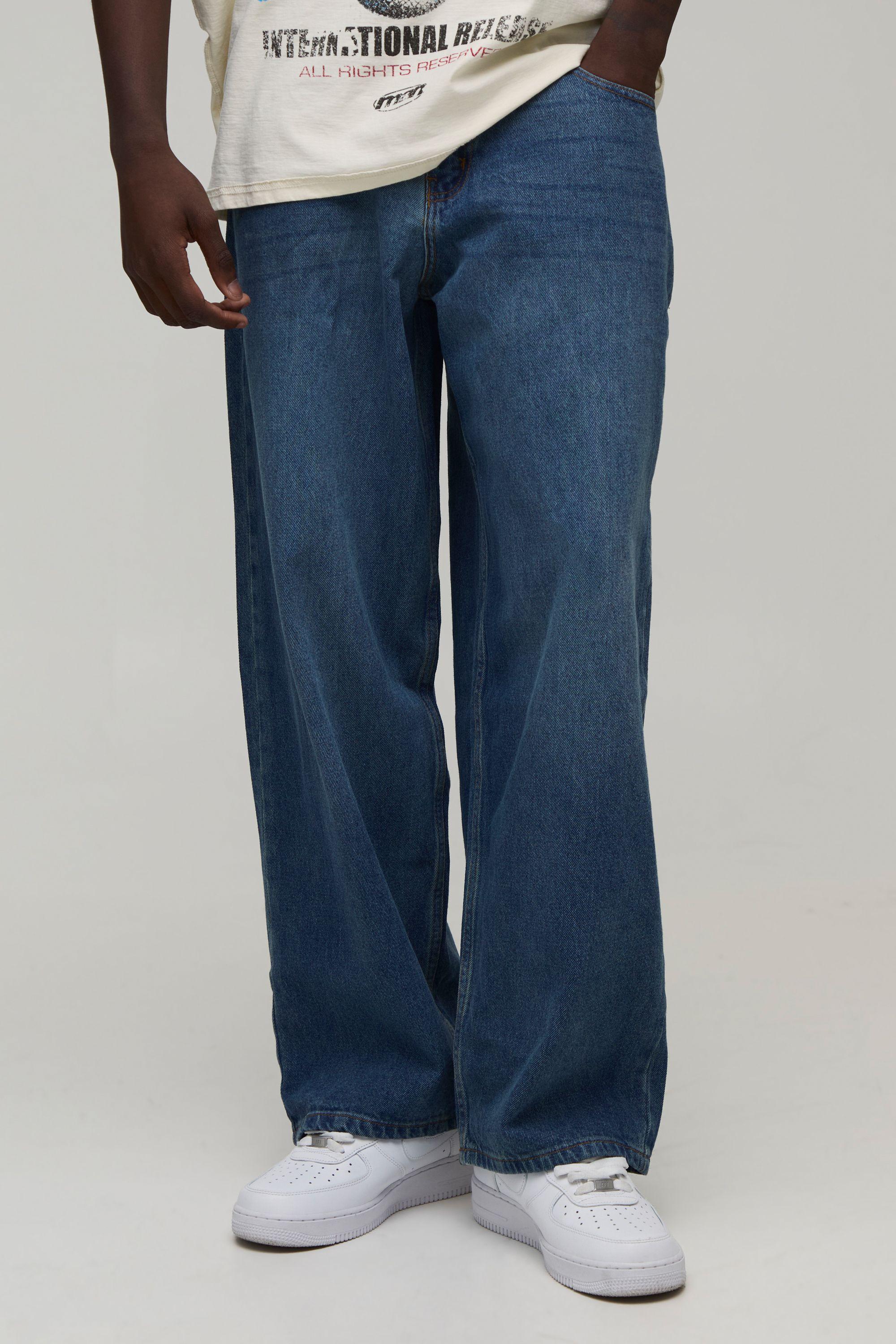 Supper Baggy Back Pocket Embroidered Jeans by BOOHOOMAN