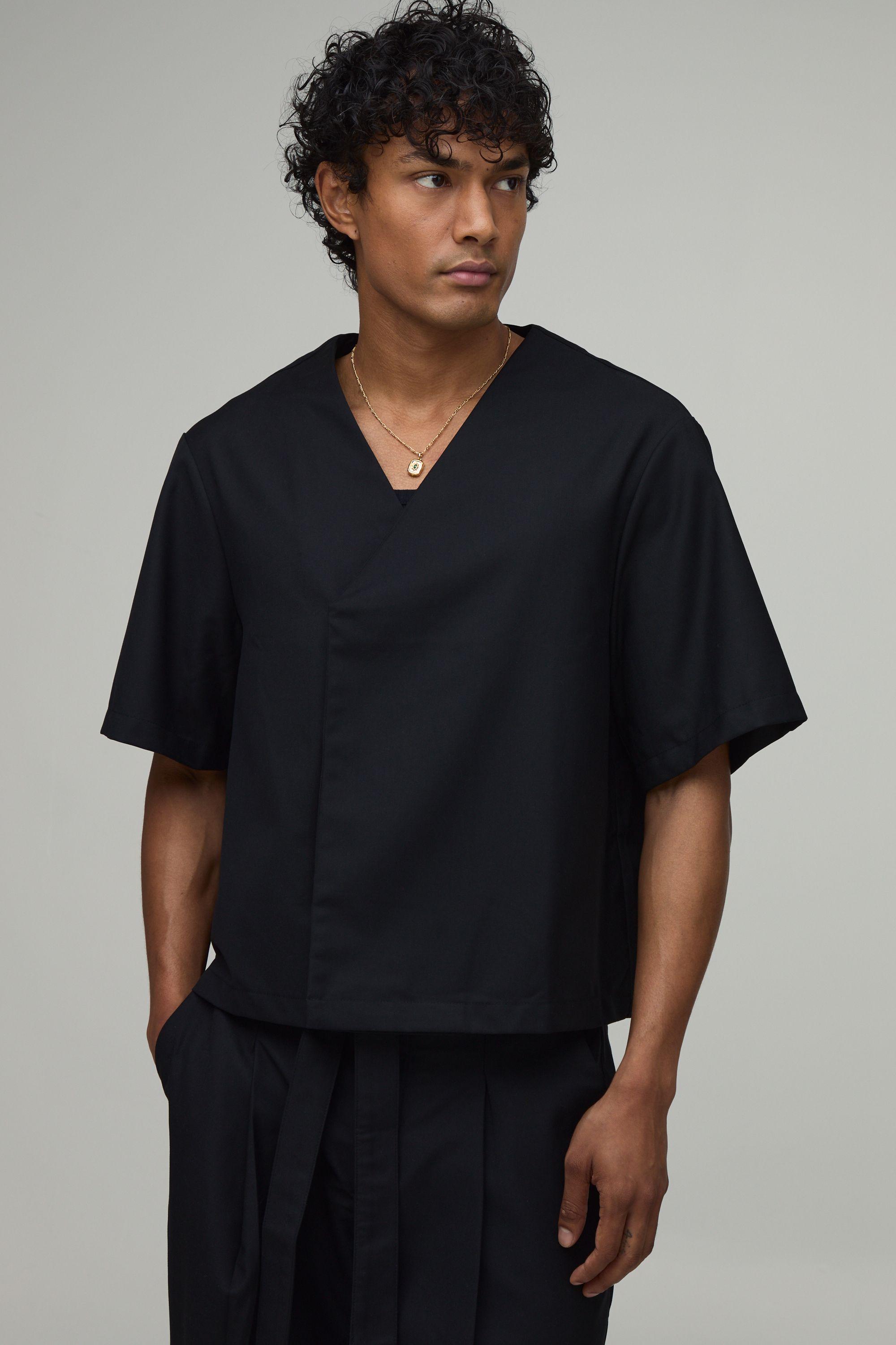 Tailored Boxy Wrap Co-Ord Shirt by BOOHOOMAN