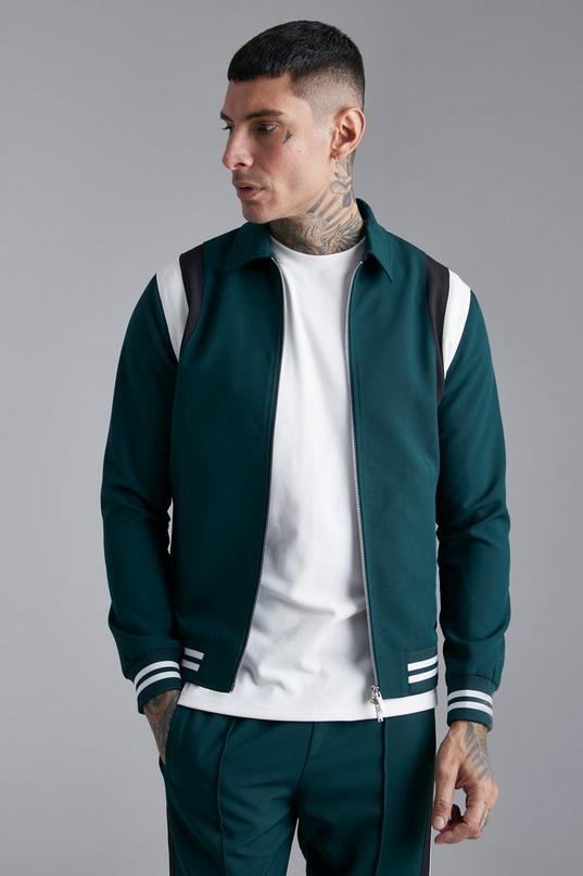 Tailored Collared Varsity Regular Fit Bomber Jacket by BOOHOOMAN