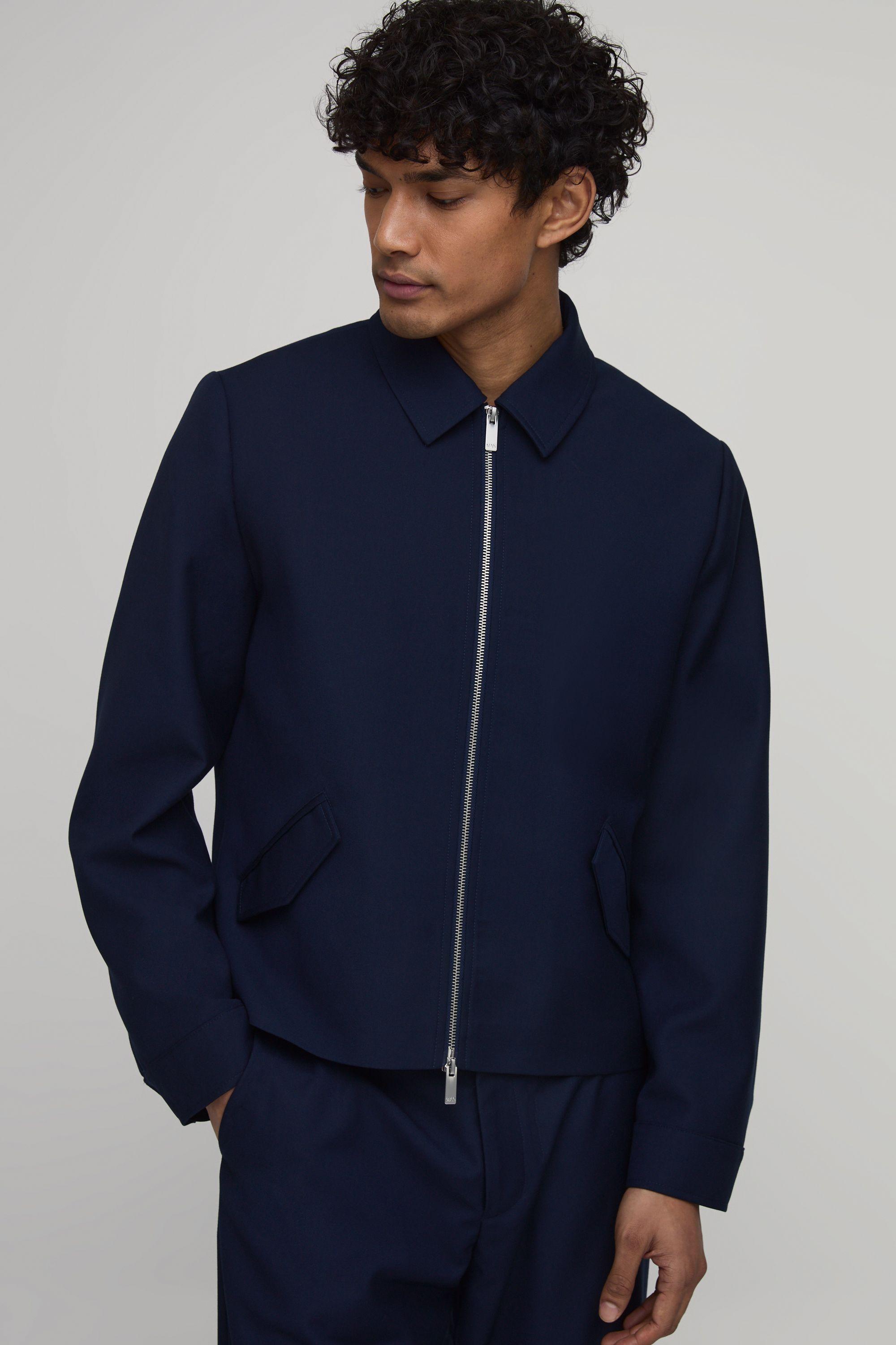 Tailored Zip Up Harrington Co-Ord Jacket by BOOHOOMAN