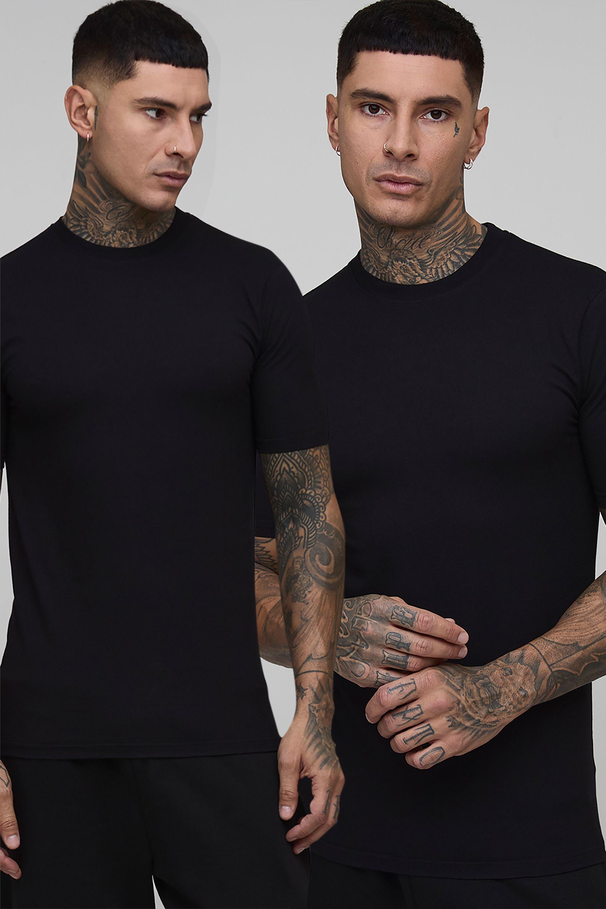 Tall 2 Pack Muscle Fit T-shirt by BOOHOOMAN