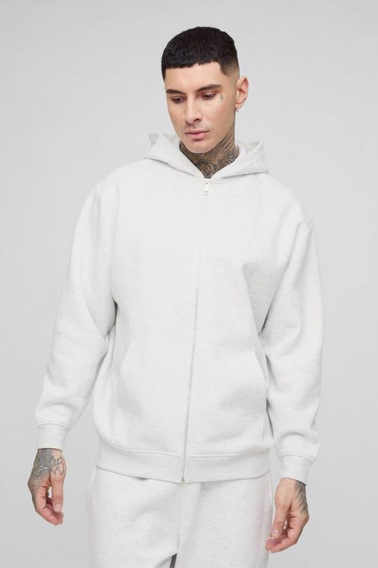 Tall 330GSM Oversized Basic Zip Through Hoodie by BOOHOOMAN