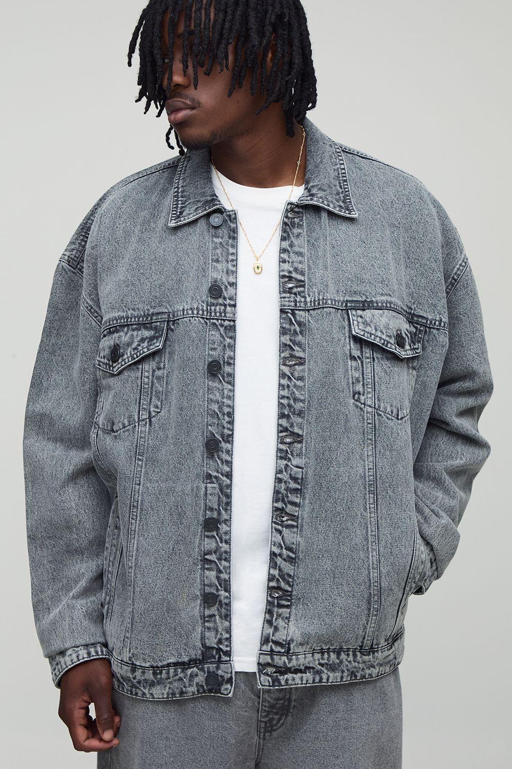 Tall Acid Wash Boxy Oversized Denim Jacket by BOOHOOMAN