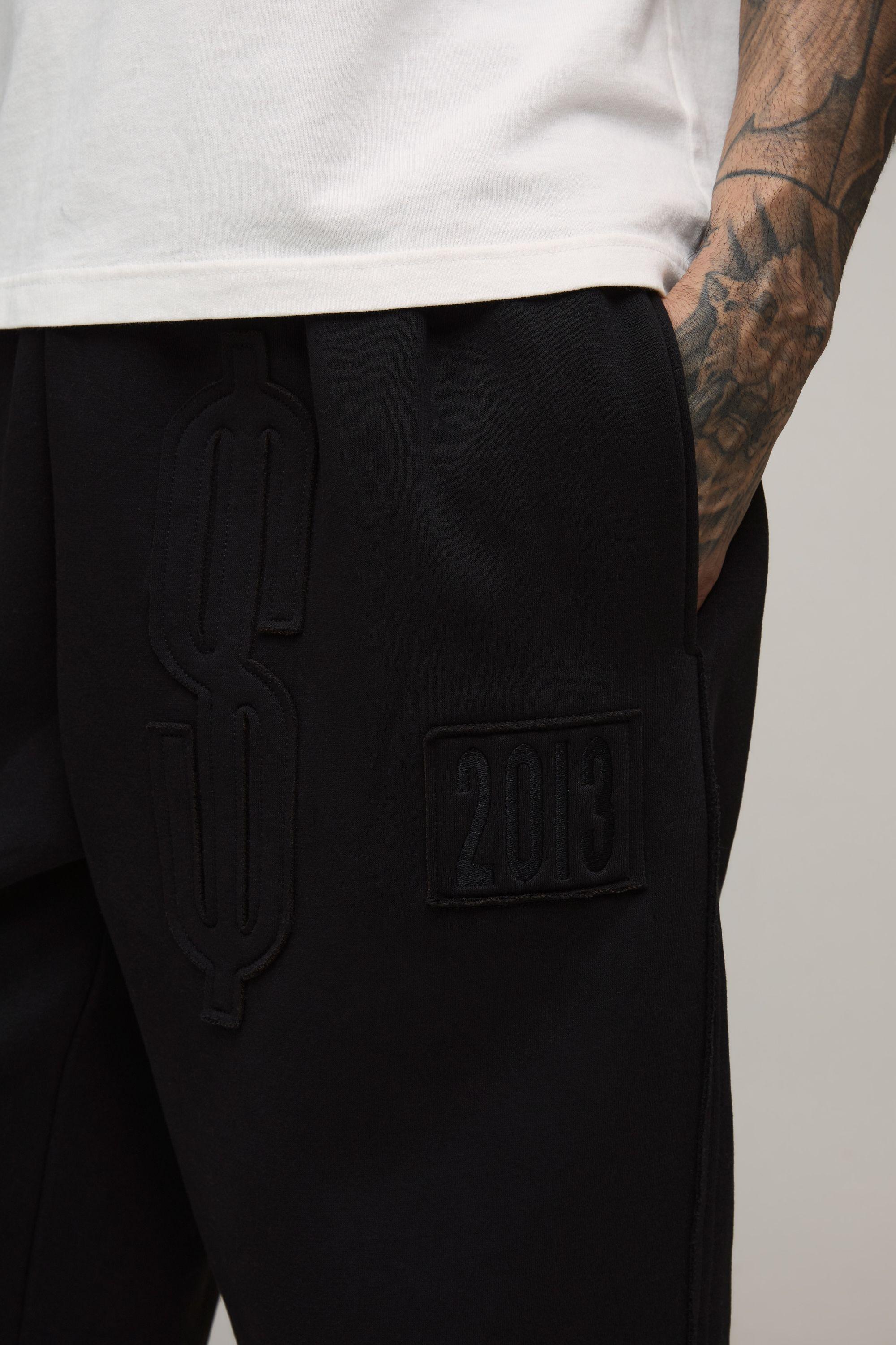 Tall Baggy Raw Edge Applique Dollar Jogger by BOOHOOMAN