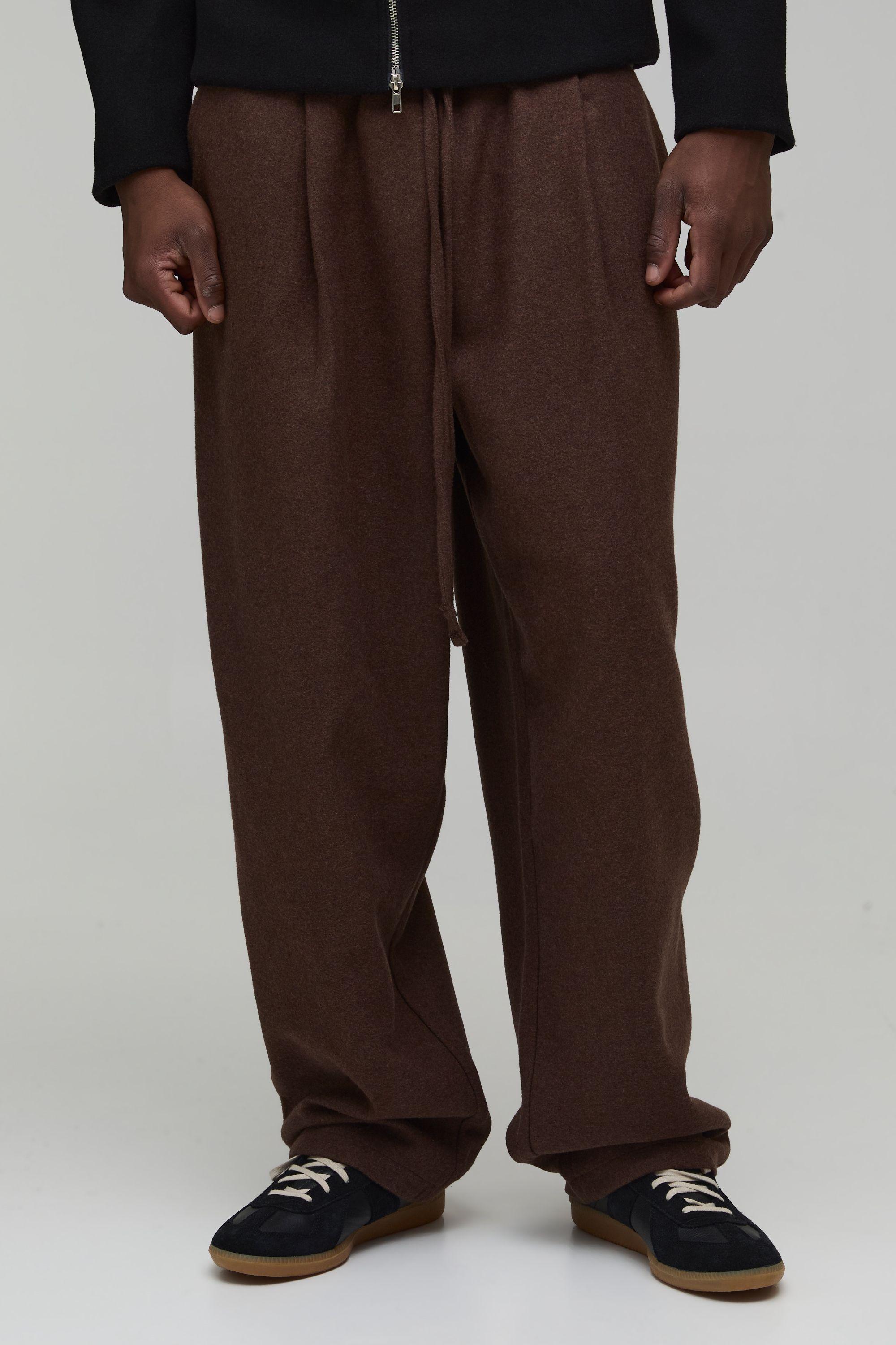 Tall Balloon Melton Pleated Front Jogger by BOOHOOMAN