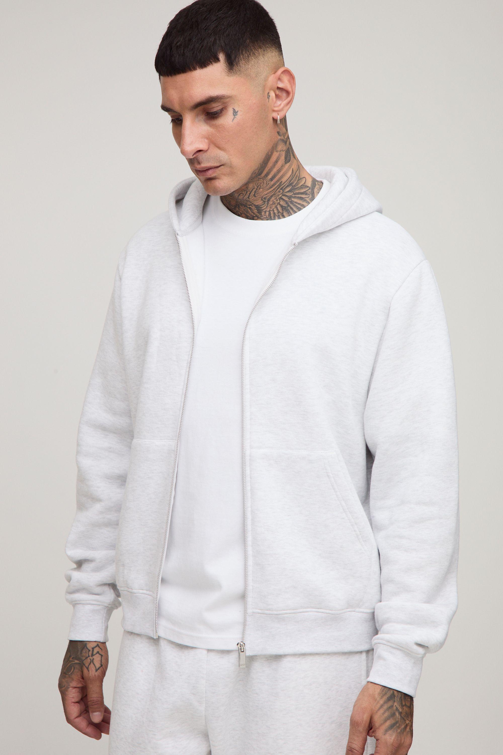 Tall Basic Boxy Zip Through Hoodie by BOOHOOMAN