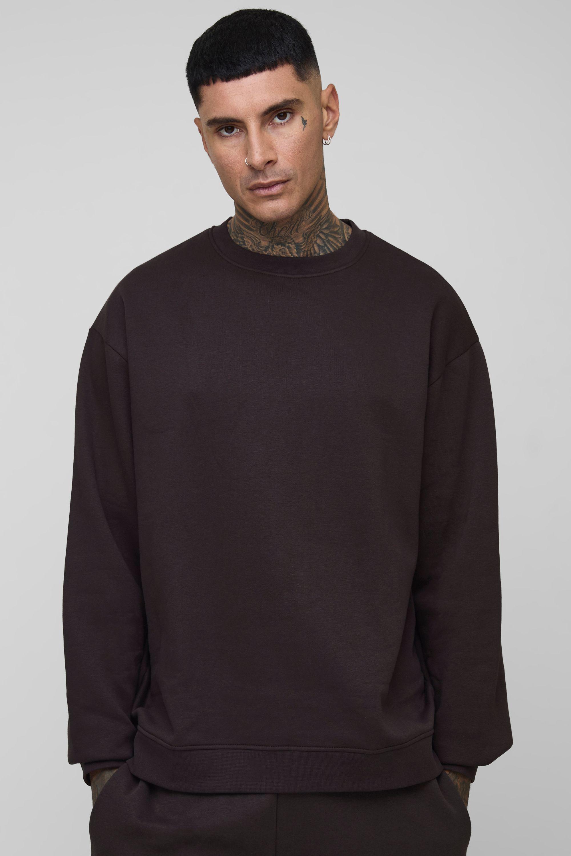Tall Basic Oversized Crew Neck Sweatshirt by BOOHOOMAN