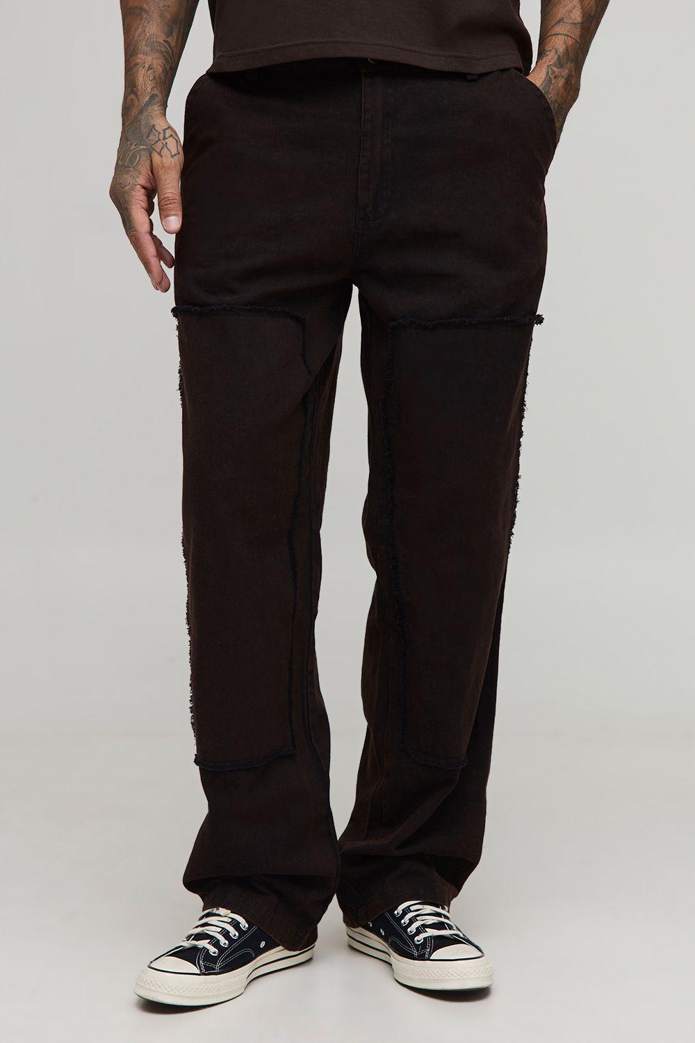 Tall Bleach Wash Relaxed Fit Carpenter Trousers by BOOHOOMAN
