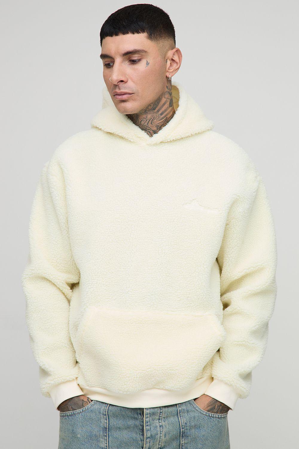 Tall Borg LMTD EDTN Embroidered Boxy Oversized Hoodie by BOOHOOMAN