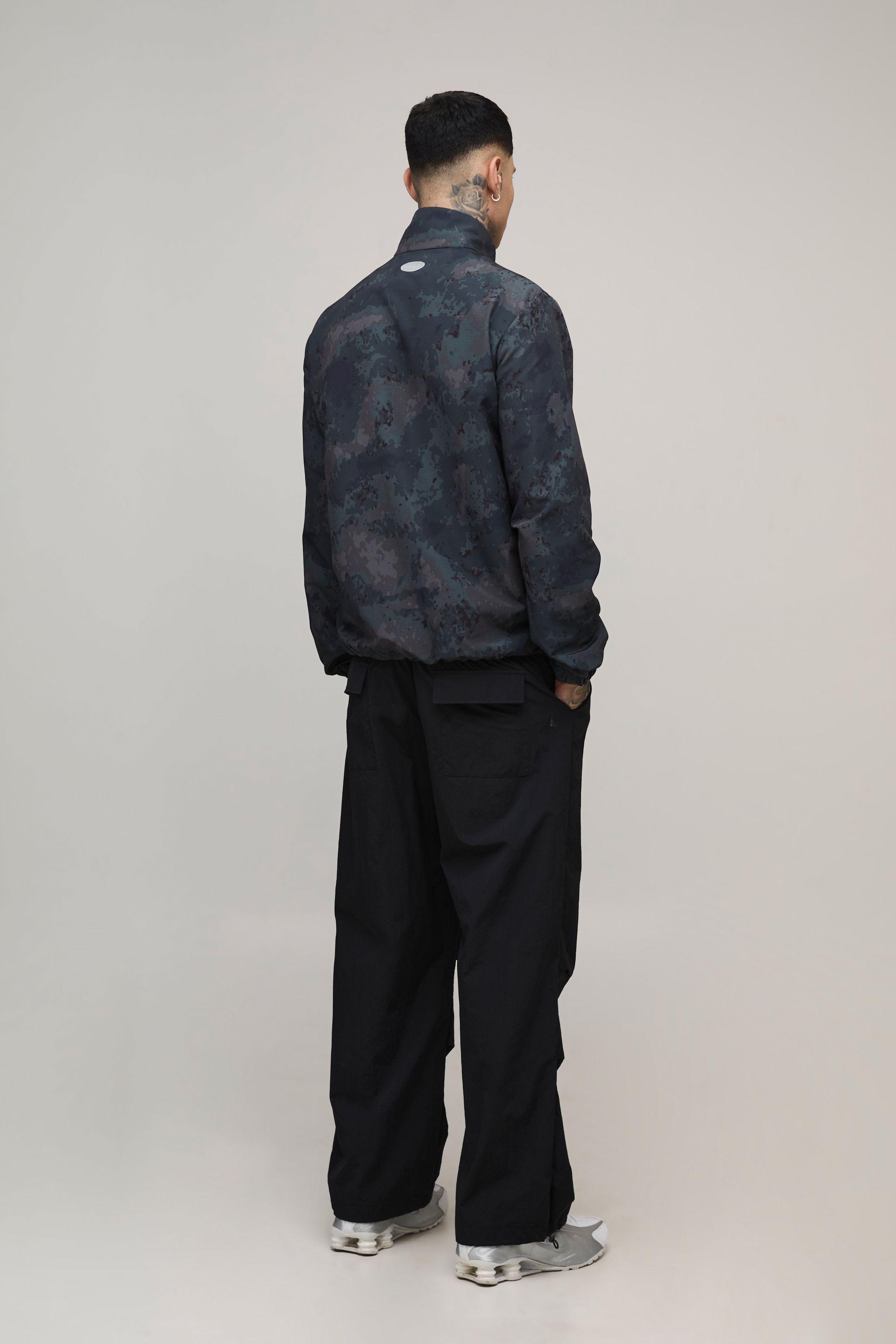 Tall Camo Ripstop Funnel Neck Track Jacket by BOOHOOMAN