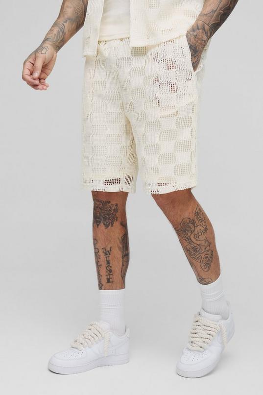 Tall Check Open Stitch Relaxed Fit Shorts by BOOHOOMAN