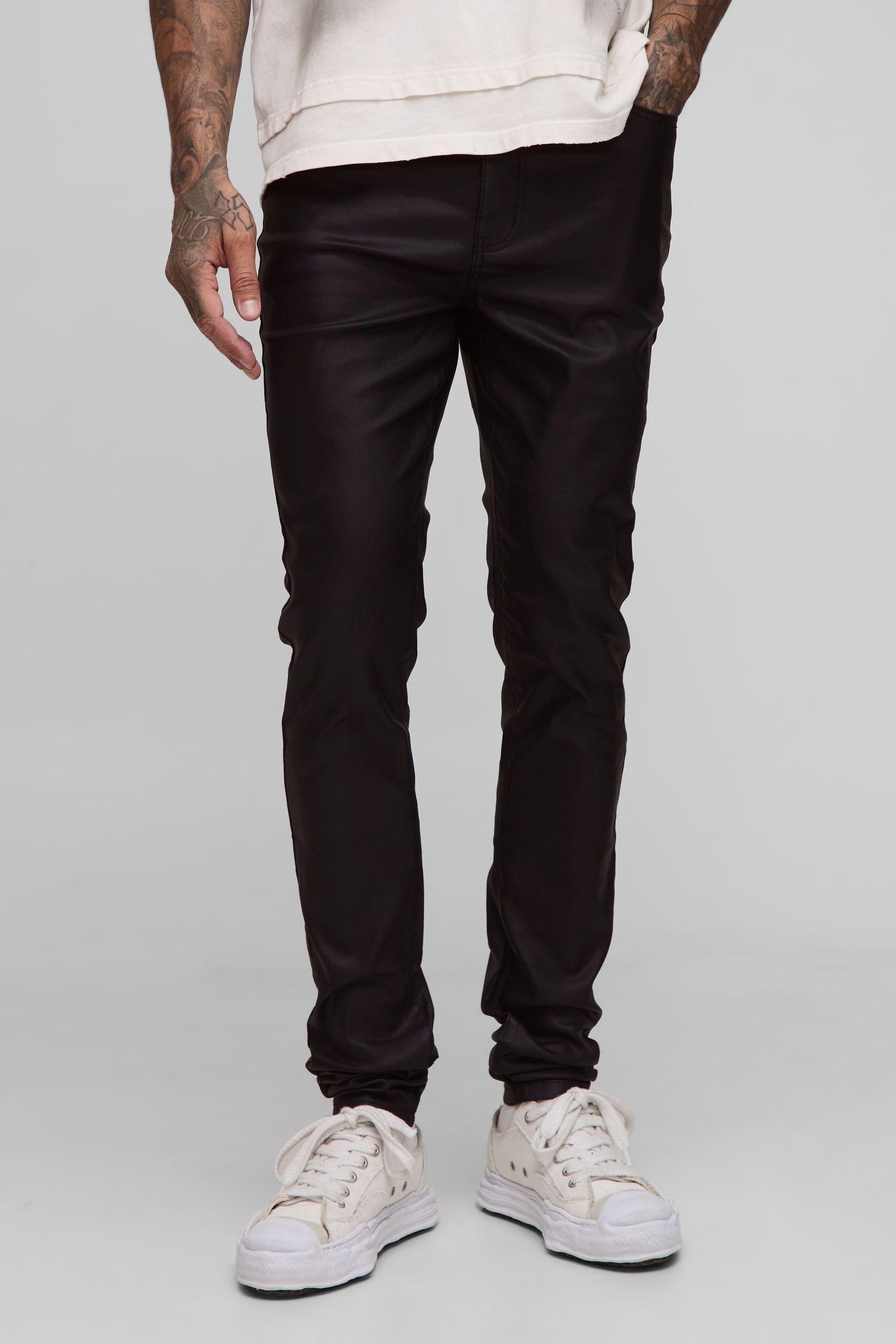 Tall Coated Stacked Skinny Jeans by BOOHOOMAN