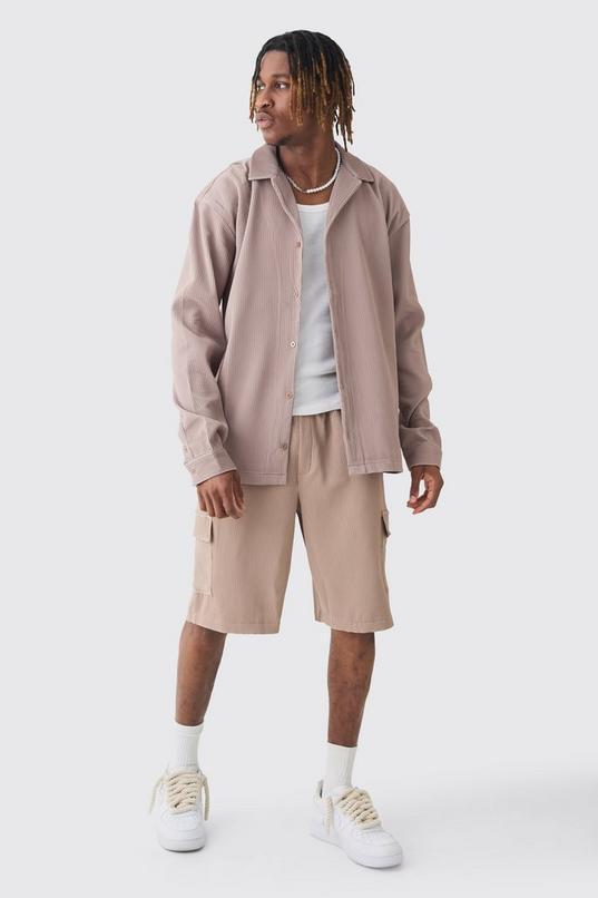 Tall Elasticated Waist Pleated Cargo Short by BOOHOOMAN Tall Elasticated Waist Pleated Cargo Short by BOOHOOMAN