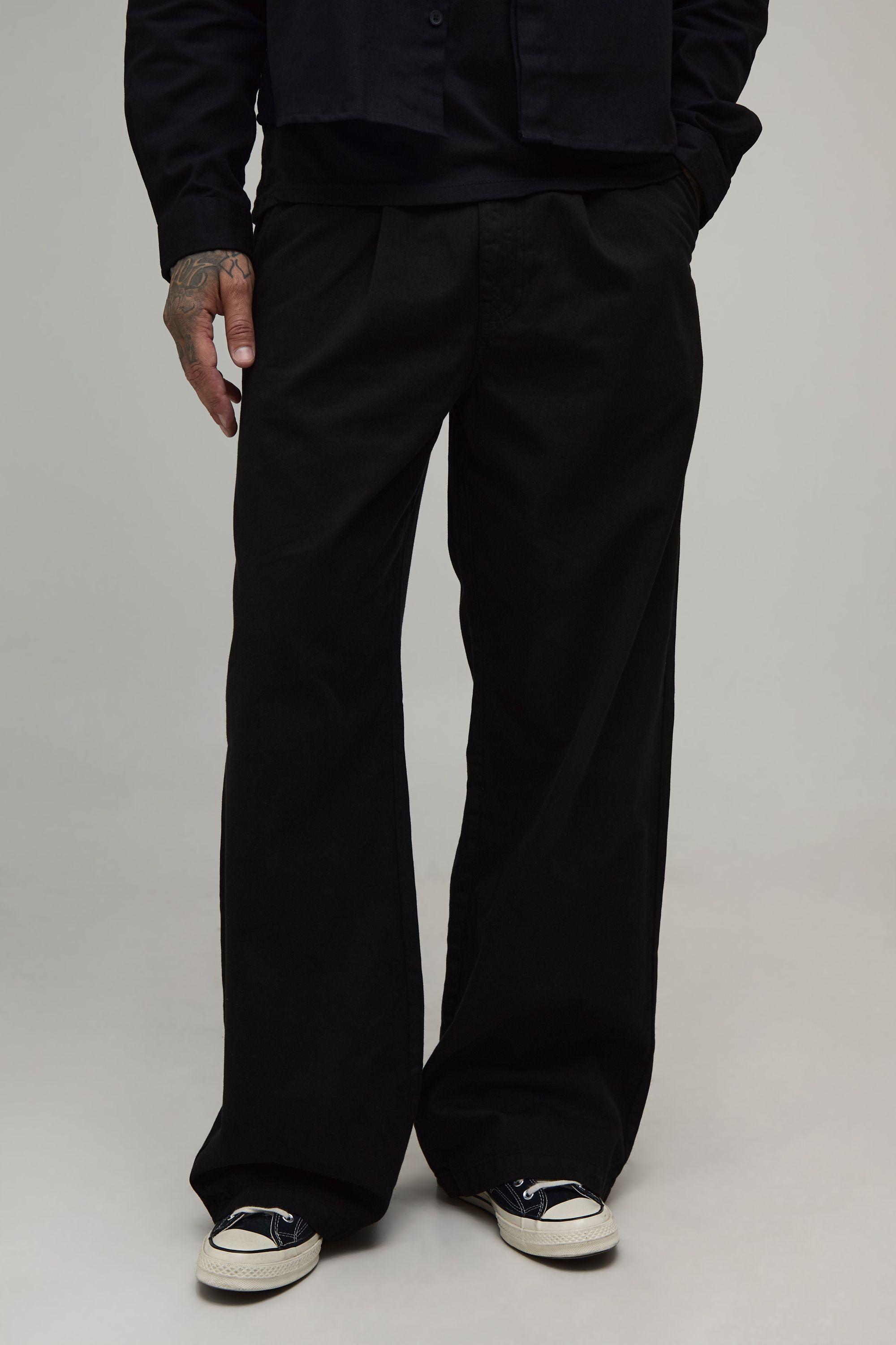 Tall Essential Baggy Elasticated Waist Chino by BOOHOOMAN