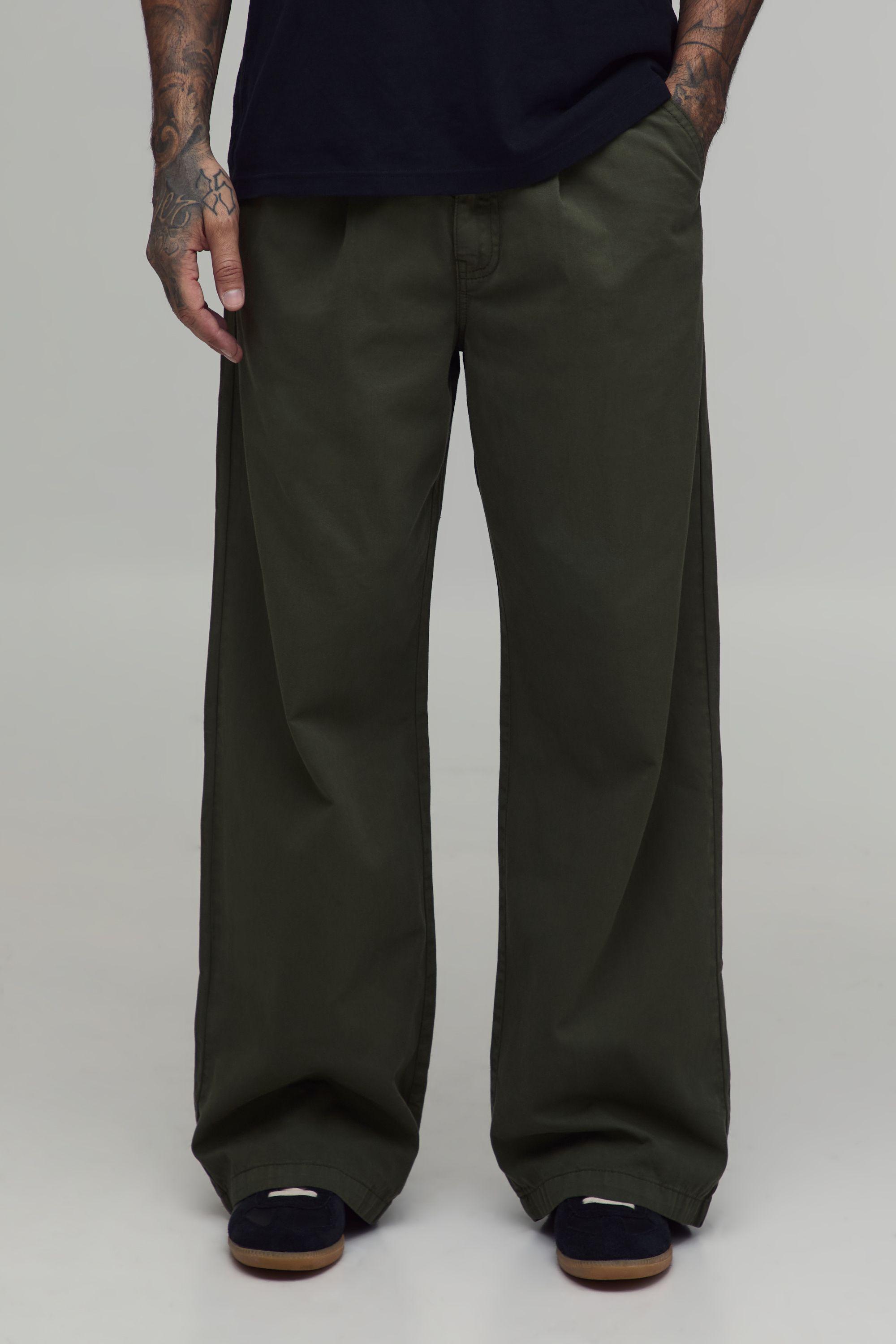 Tall Essential Baggy Elasticated Waist Chino by BOOHOOMAN