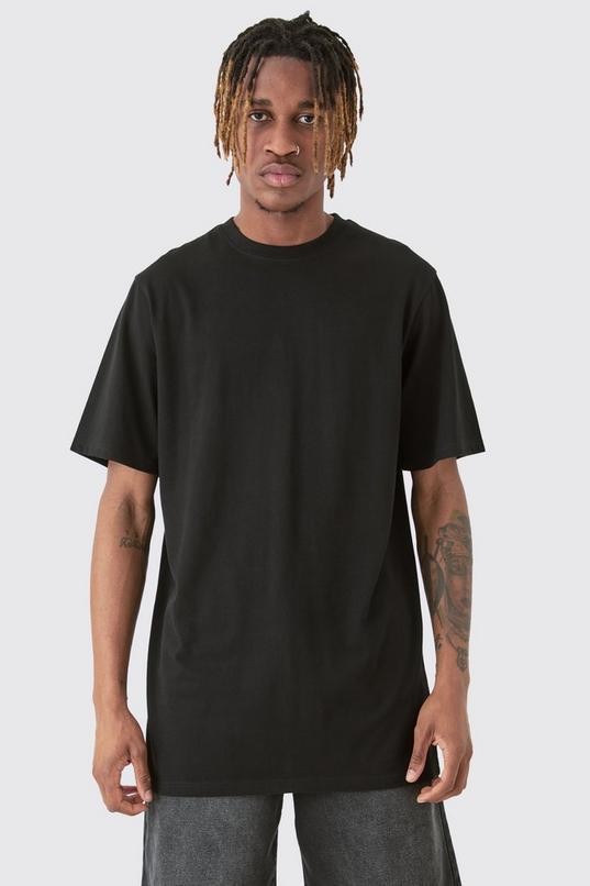 Tall Essential Longline Crew Neck T-shirt by BOOHOOMAN