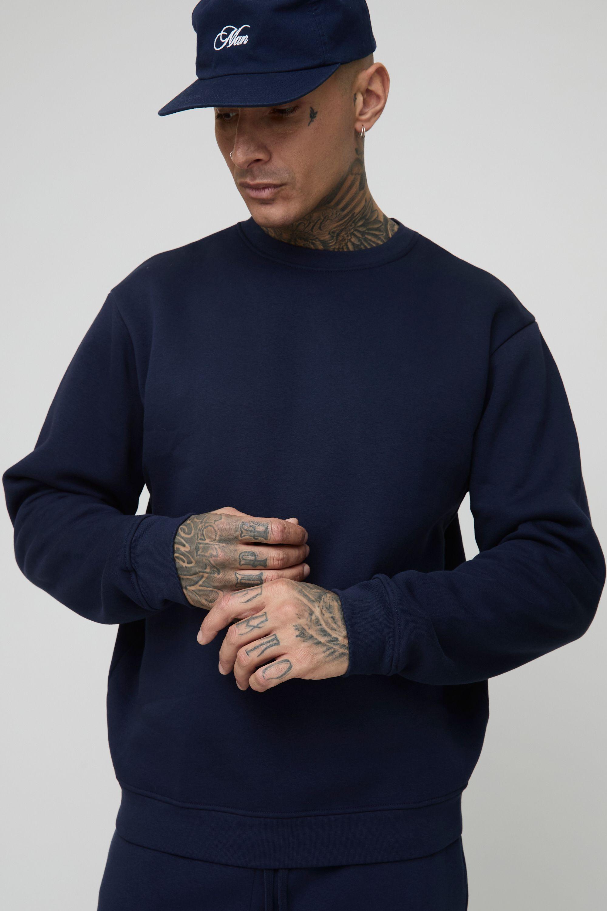 Tall Essential Regular Fit Crew Neck Sweatshirt by BOOHOOMAN