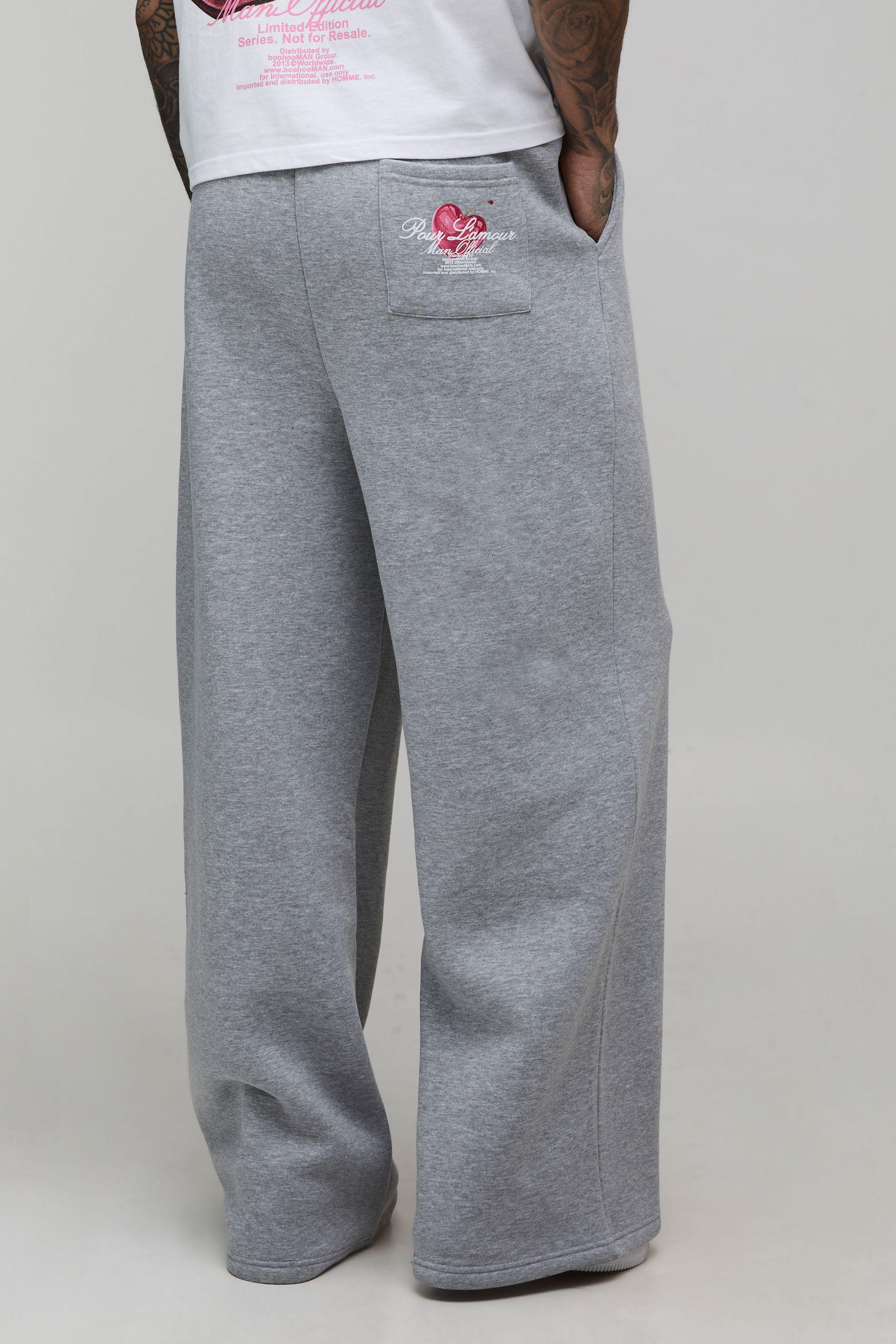 Tall Extreme Wide Leg Heart Printed Jogger by BOOHOOMAN