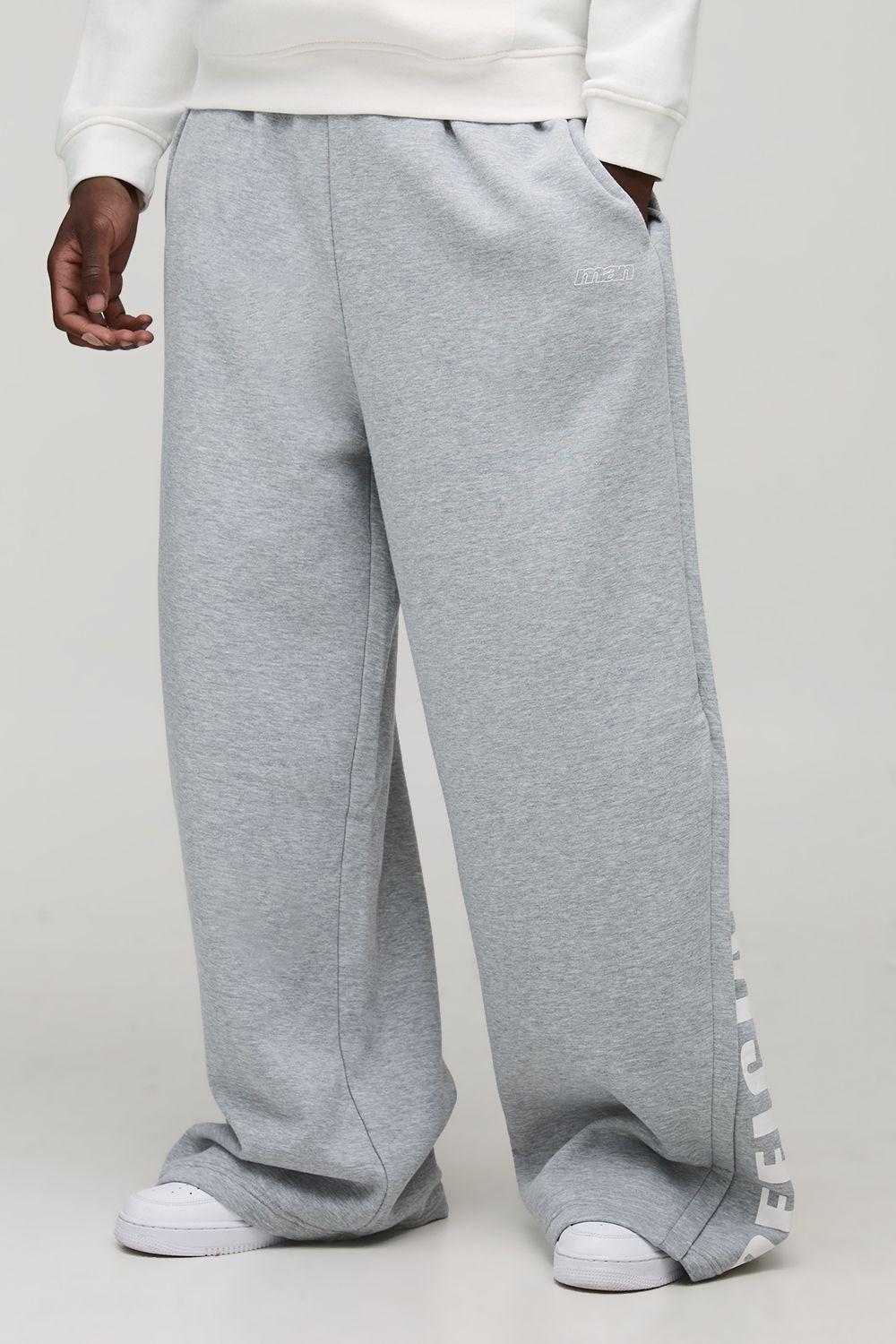 Tall Extreme Wide Leg Official Print Gusset Extended Drawcord Joggers by BOOHOOMAN
