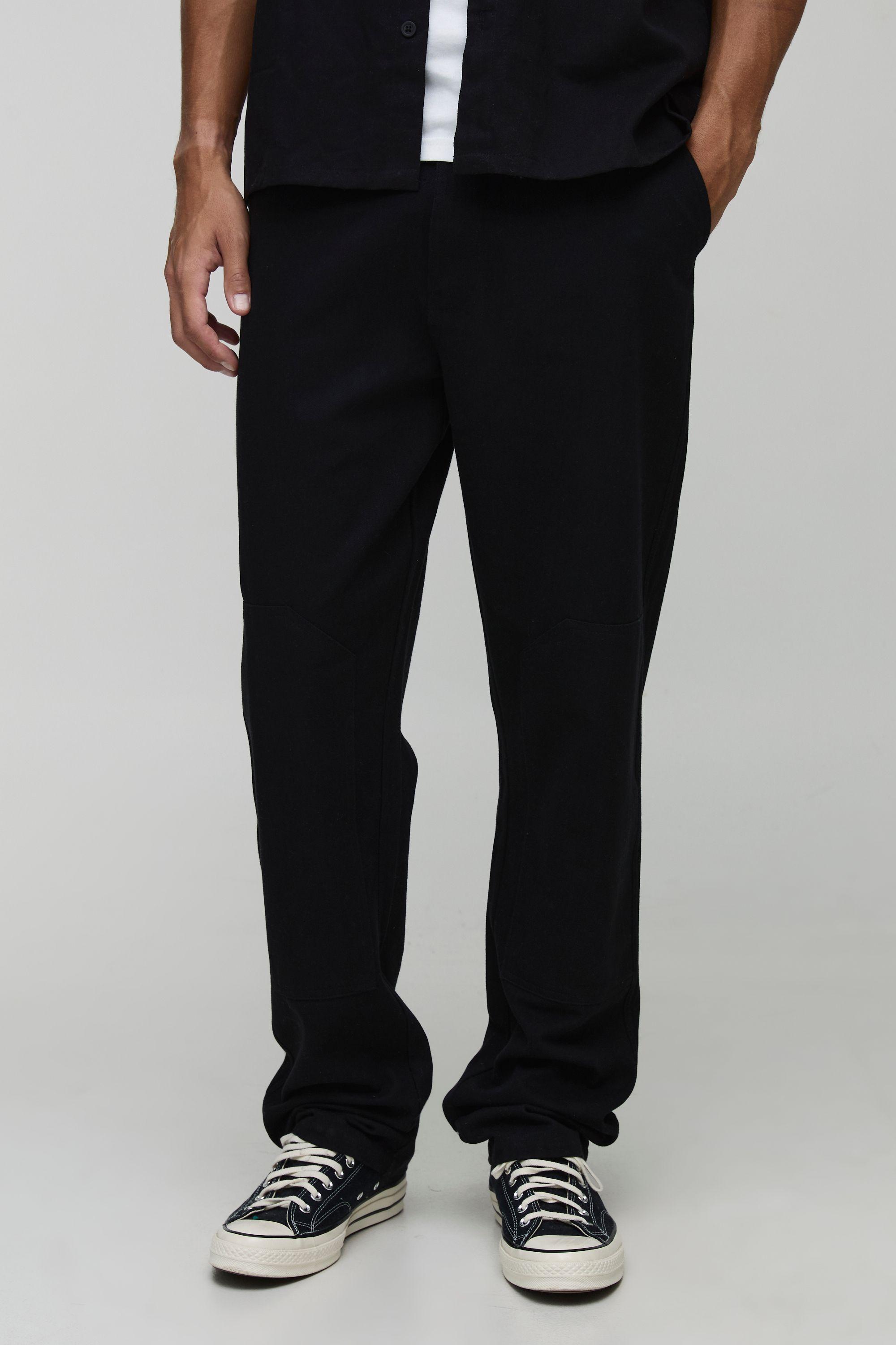 Tall Fixed Waist Straight Fit Worker Trousers by BOOHOOMAN
