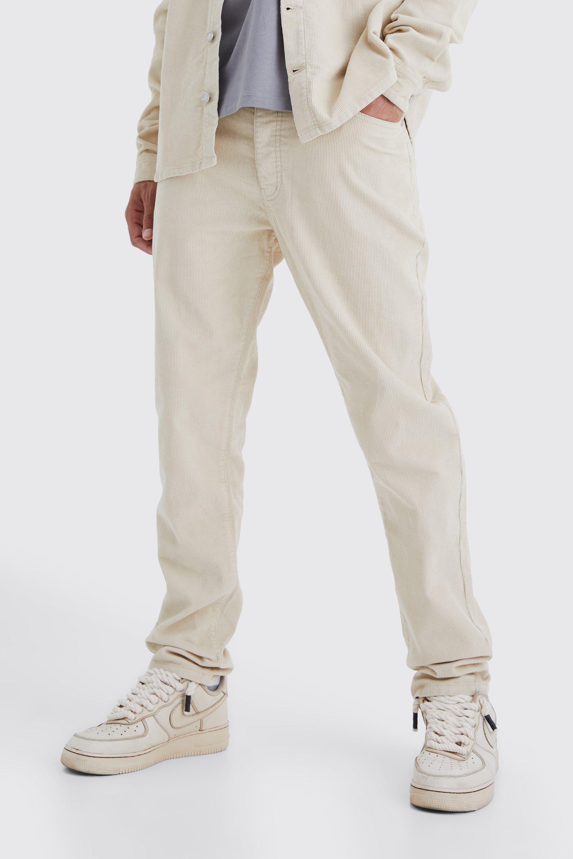Tall Fixed Waist Tapered Cord Trouser by BOOHOOMAN