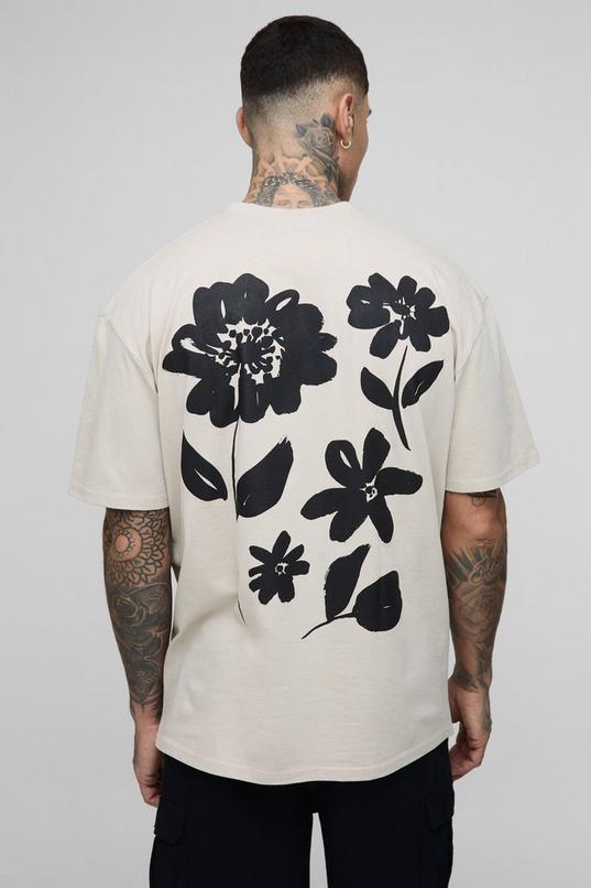 Tall Floral Graphic Oversized T-Shirt by BOOHOOMAN