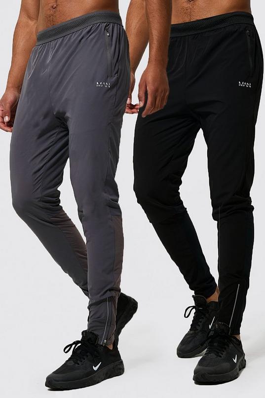 Tall Man Active Gym 2 Pack Lightweight Tapered Jogger by BOOHOOMAN