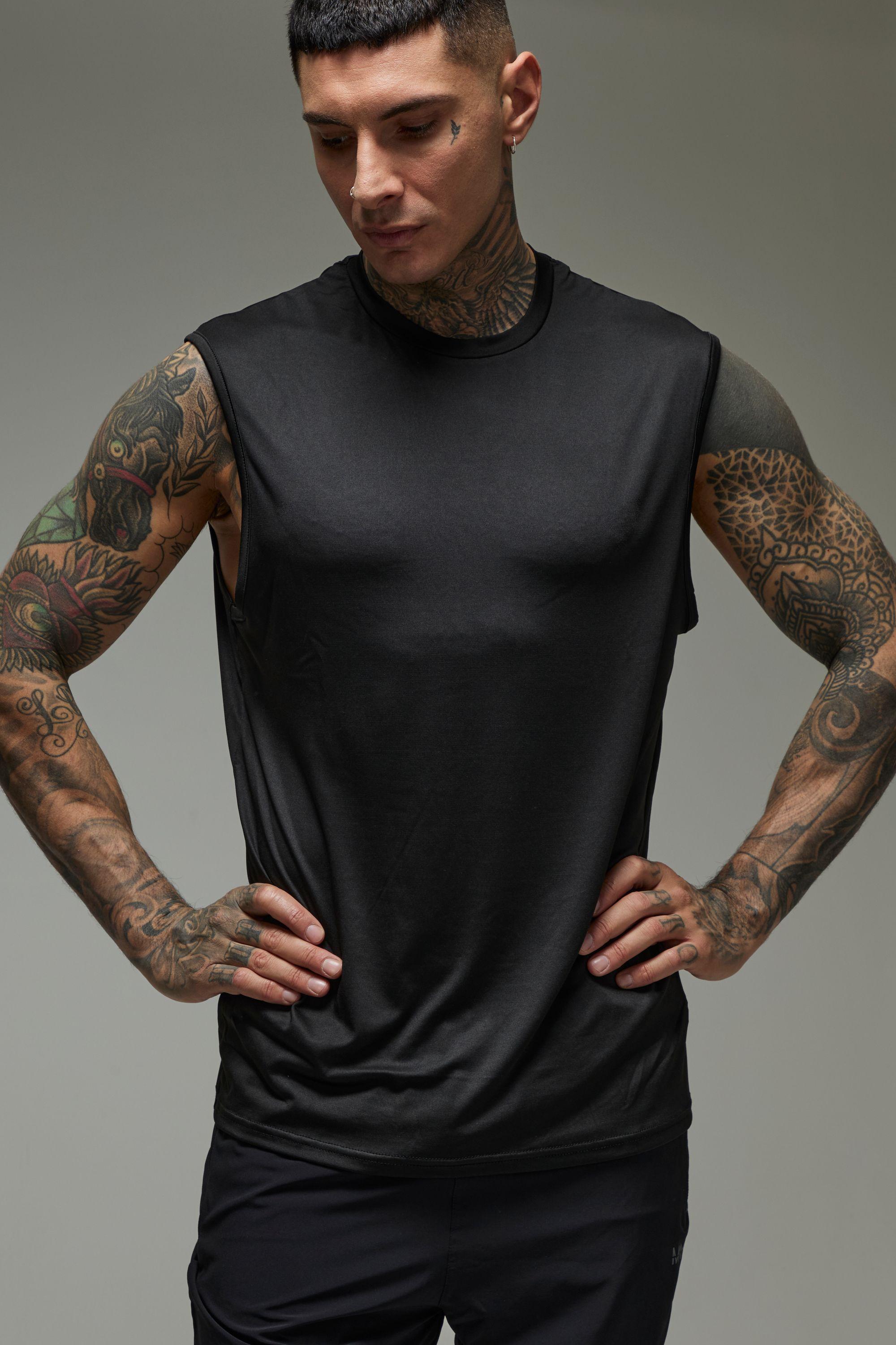 Tall Man Active Lightweight Essentials Regular Fit Gym Tank by BOOHOOMAN