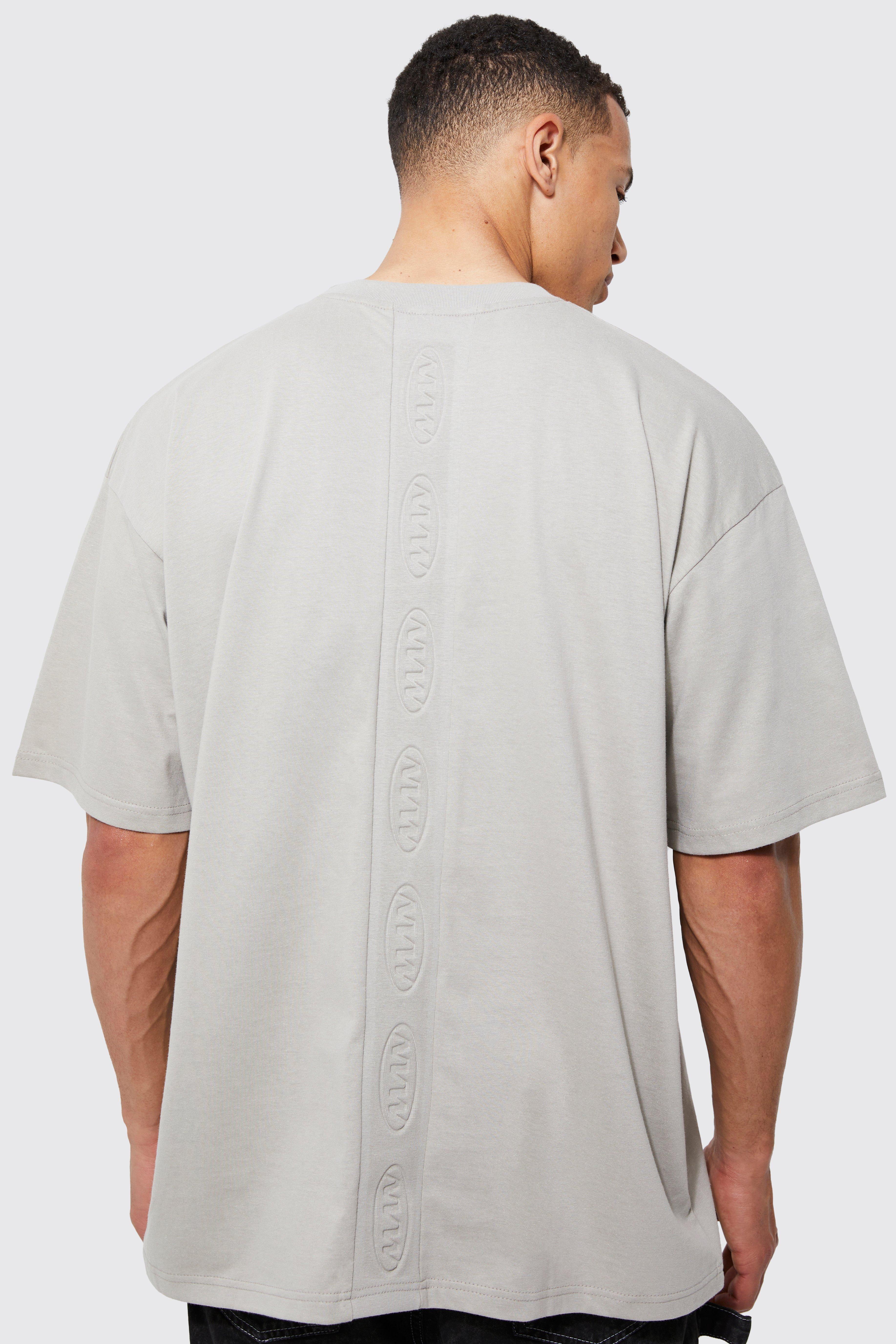 Tall Man Oversized Debossed Rib T-shirt by BOOHOOMAN