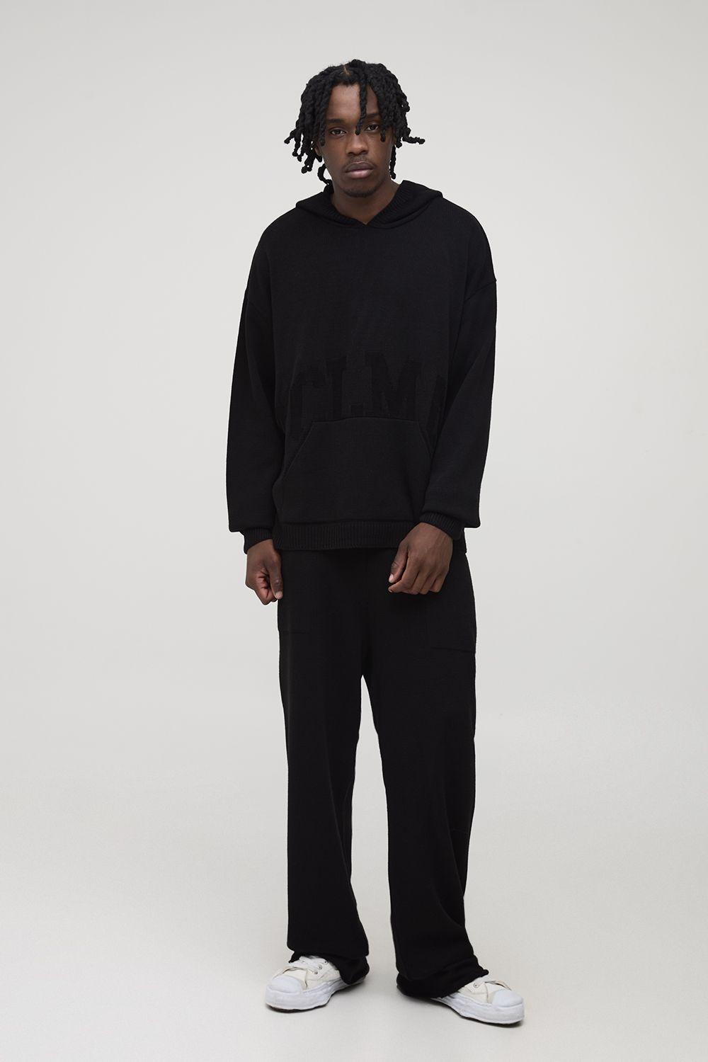 Tall OFCLMAN Oversized Knitted Hoodie & Jogger Tracksuit by BOOHOOMAN