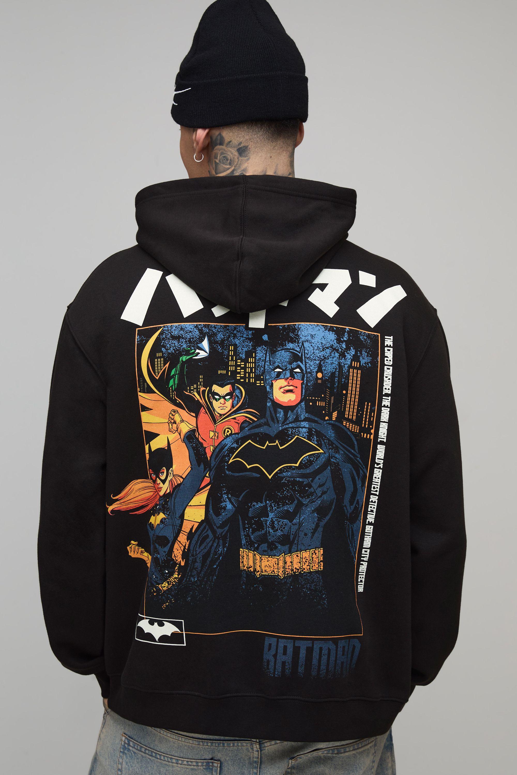 Tall Oversized Batman License Printed Hoodie by BOOHOOMAN