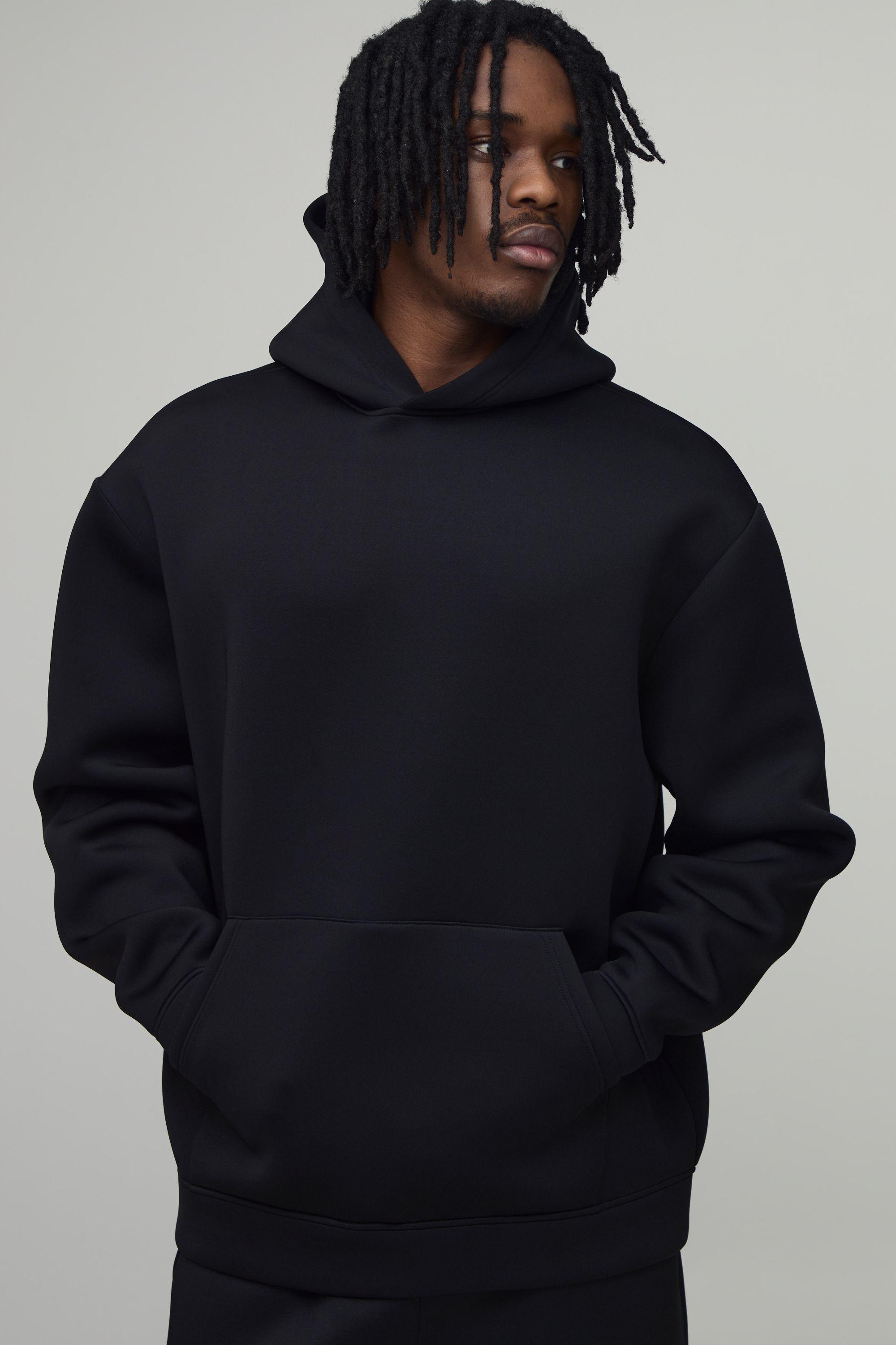 Tall Oversized Bonded Scuba Hoodie by BOOHOOMAN