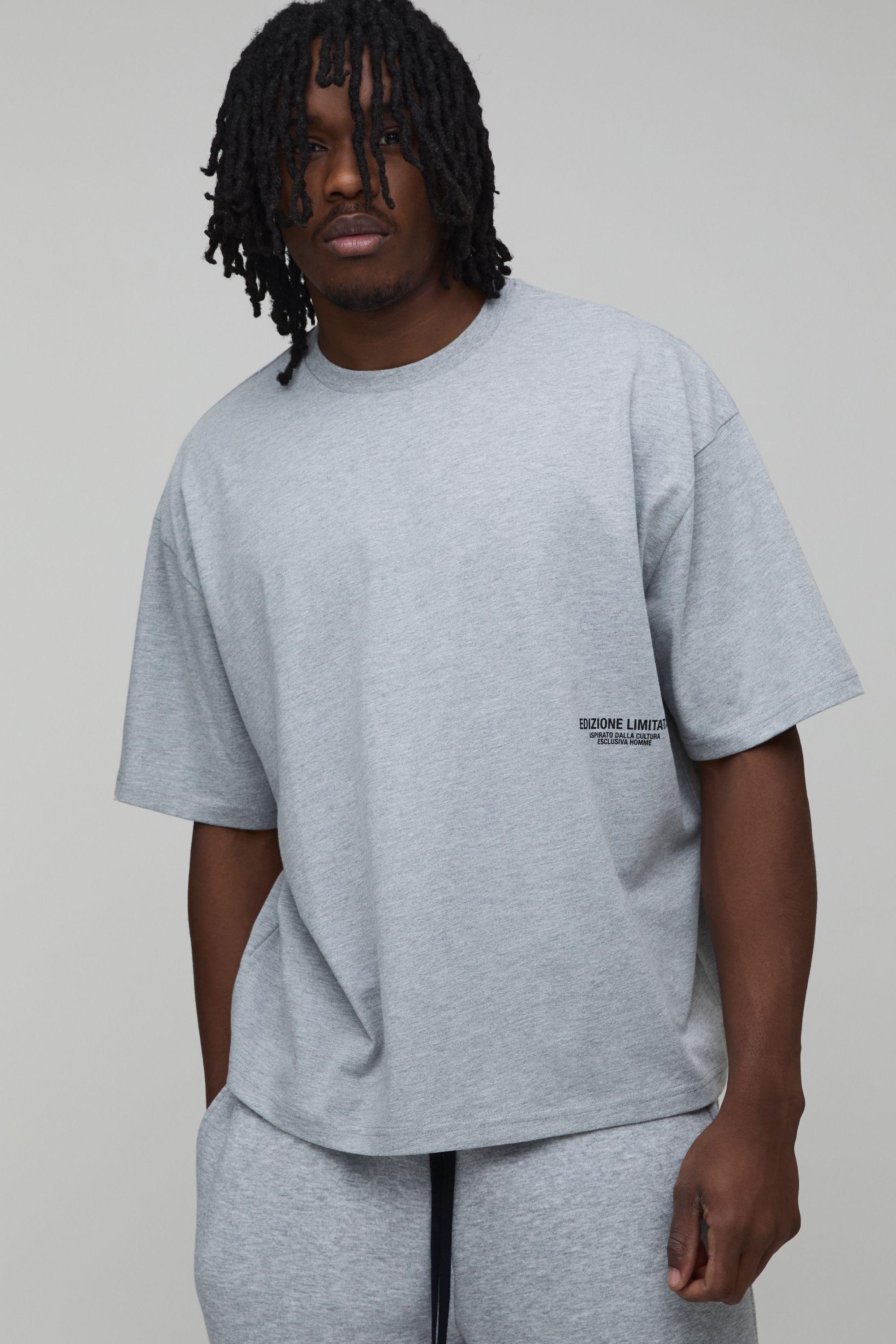 Tall Oversized Boxy Heavyweight Printed T-Shirt by BOOHOOMAN