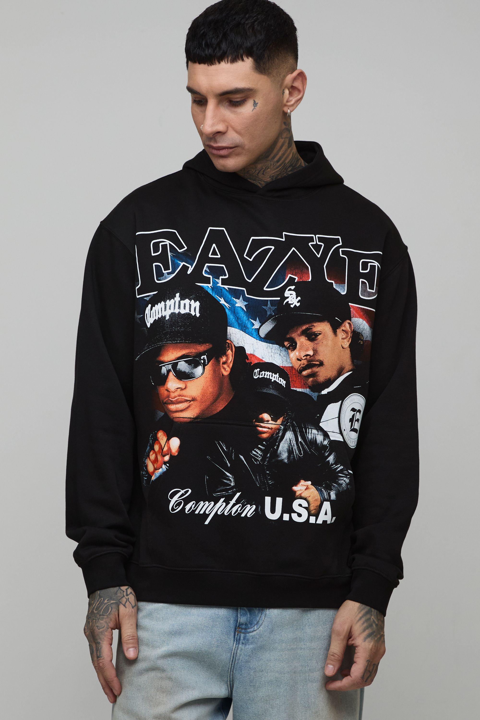 Tall Oversized Eazy-E License Printed Hoodie by BOOHOOMAN